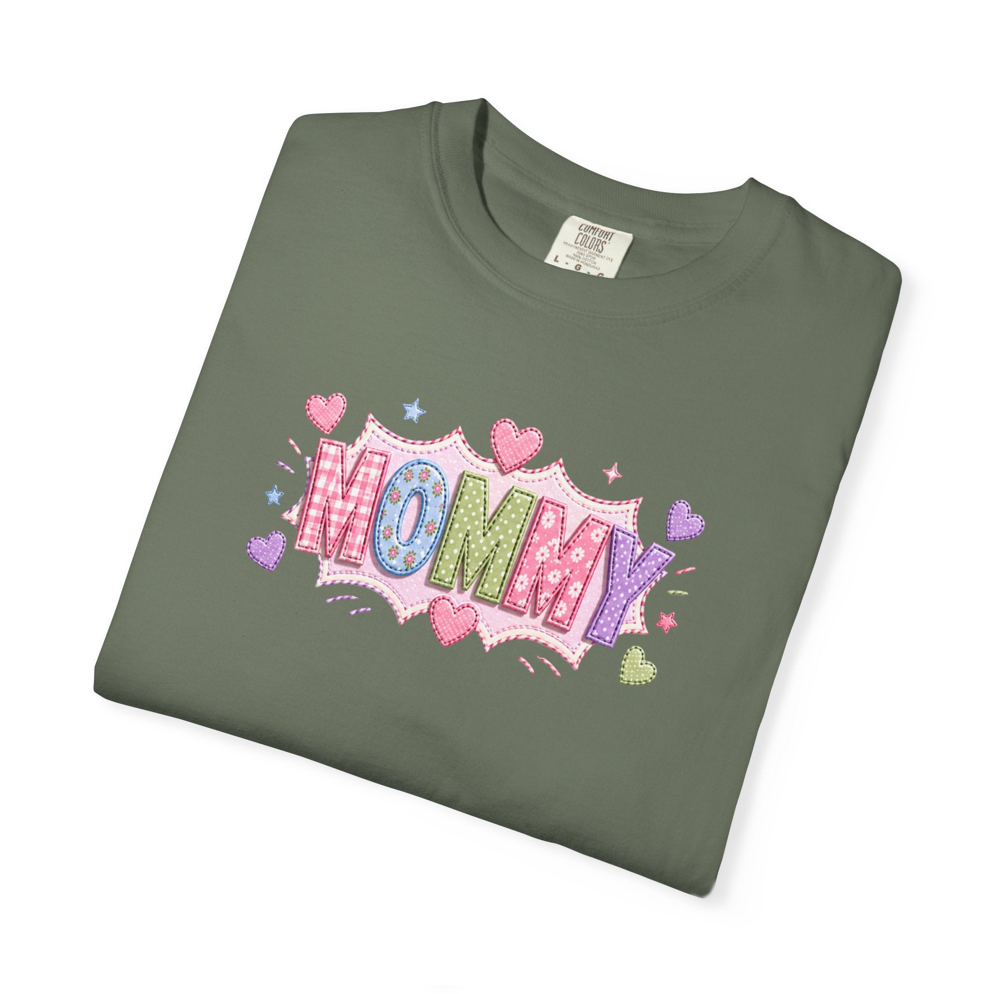 Mommy Hearts T‑Shirt — Cute Pastel 'MOMMY' Graphic Tee for Mother's Day & New Moms