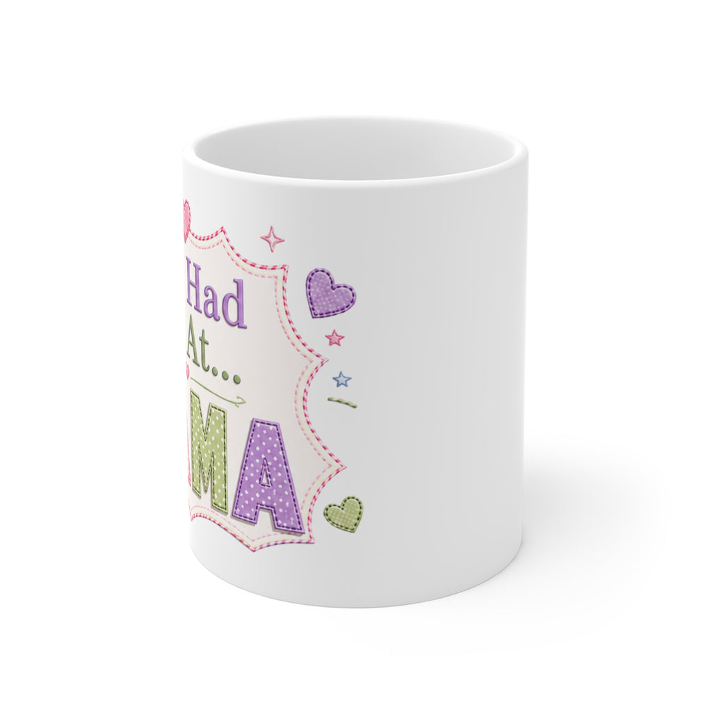 Mama Patchwork Mug — Soft Pastel Sentimental 11oz Coffee Cup