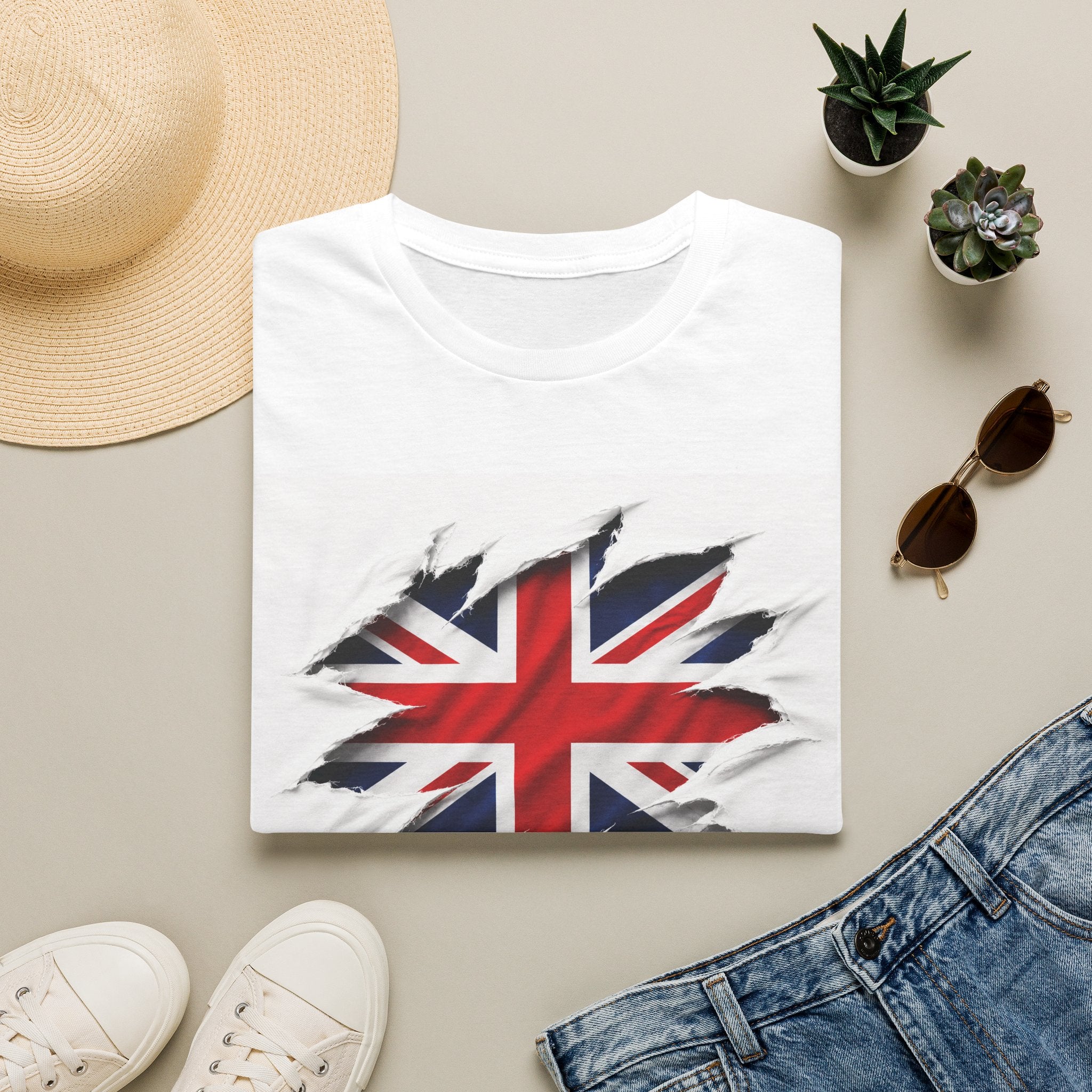 Union Jack Ripped Distressed T-Shirt