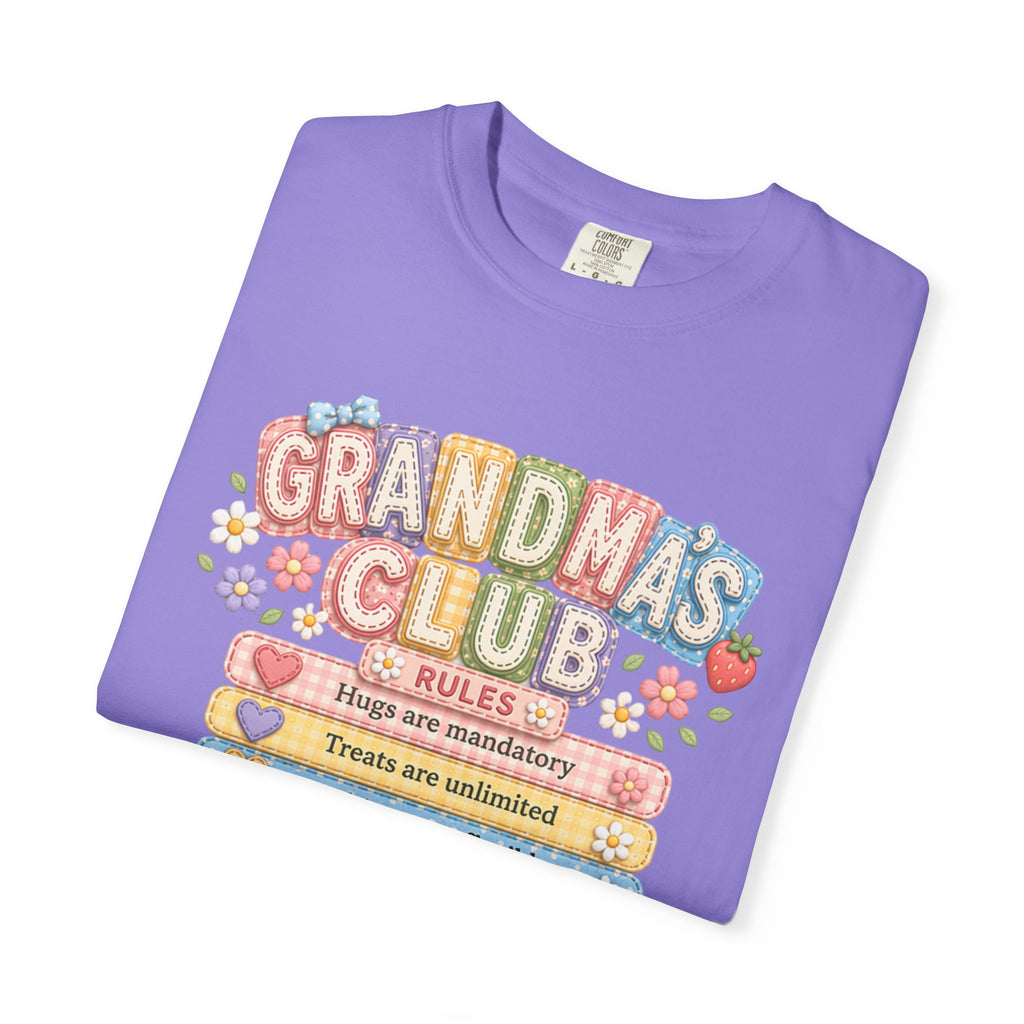 Grandma's Club T-Shirt — Cute Floral 'Grandma's Club' Rules Tee