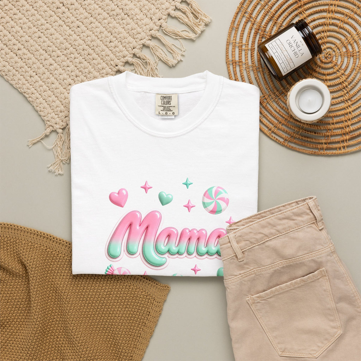 Mama Pastel Candy Script T-Shirt