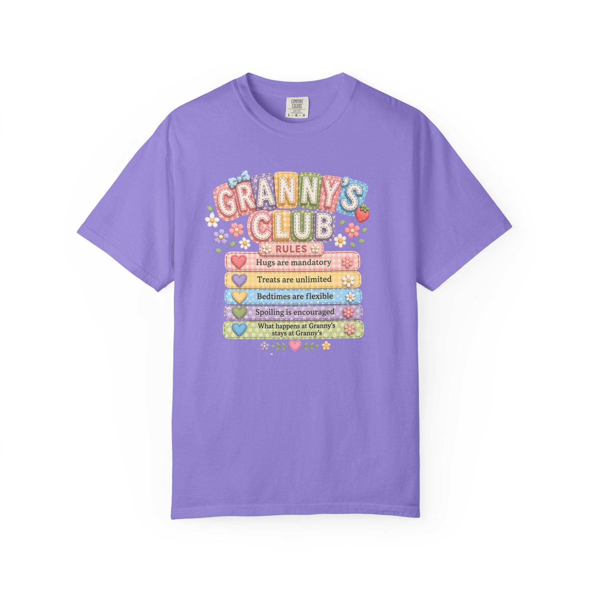 Granny's Club T‑Shirt – Cute Pastel 'Granny's Club' Rules Graphic Tee for Grandmothers