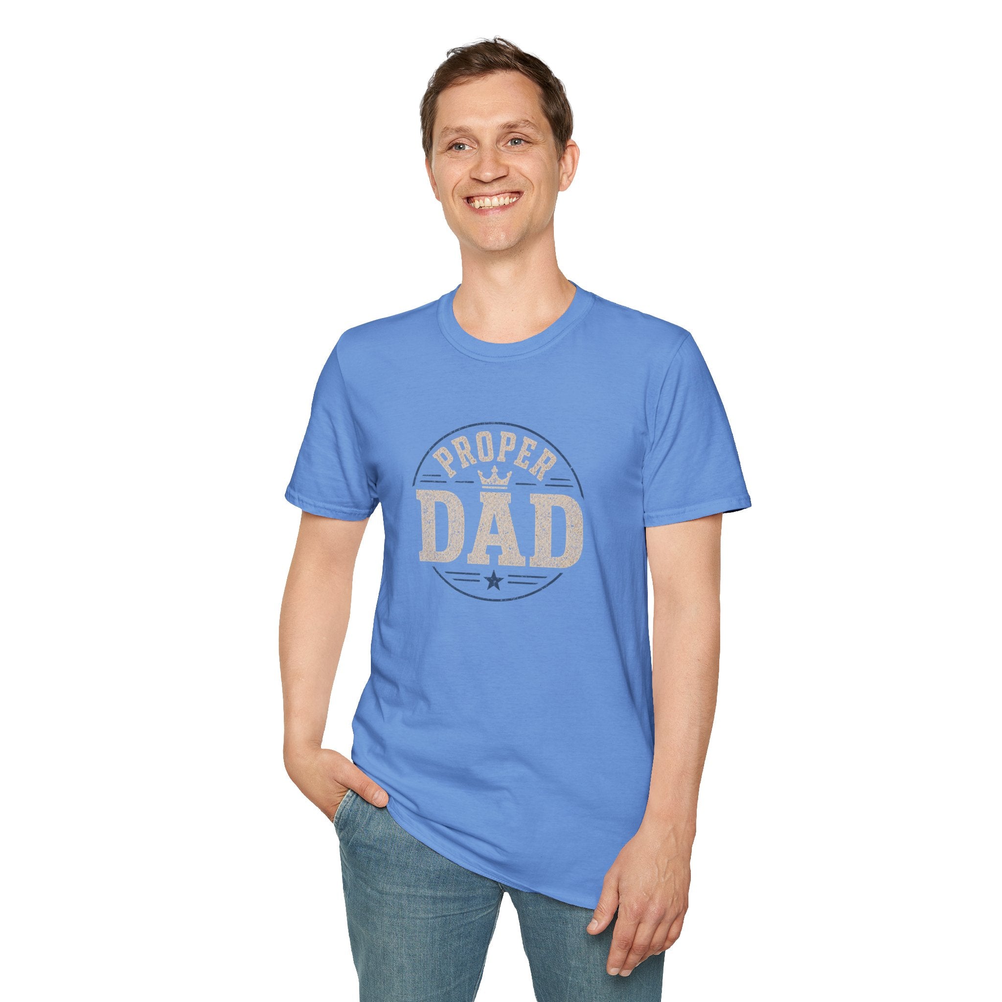 Proper Dad T-Shirt – Vintage Crown Father's Day Tee for Proud Dads