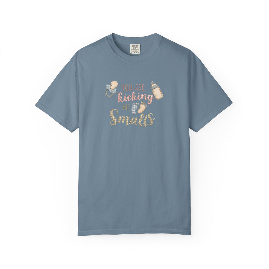 Kicking Me Smalls Baby Pregnancy Announcement T-Shirt
