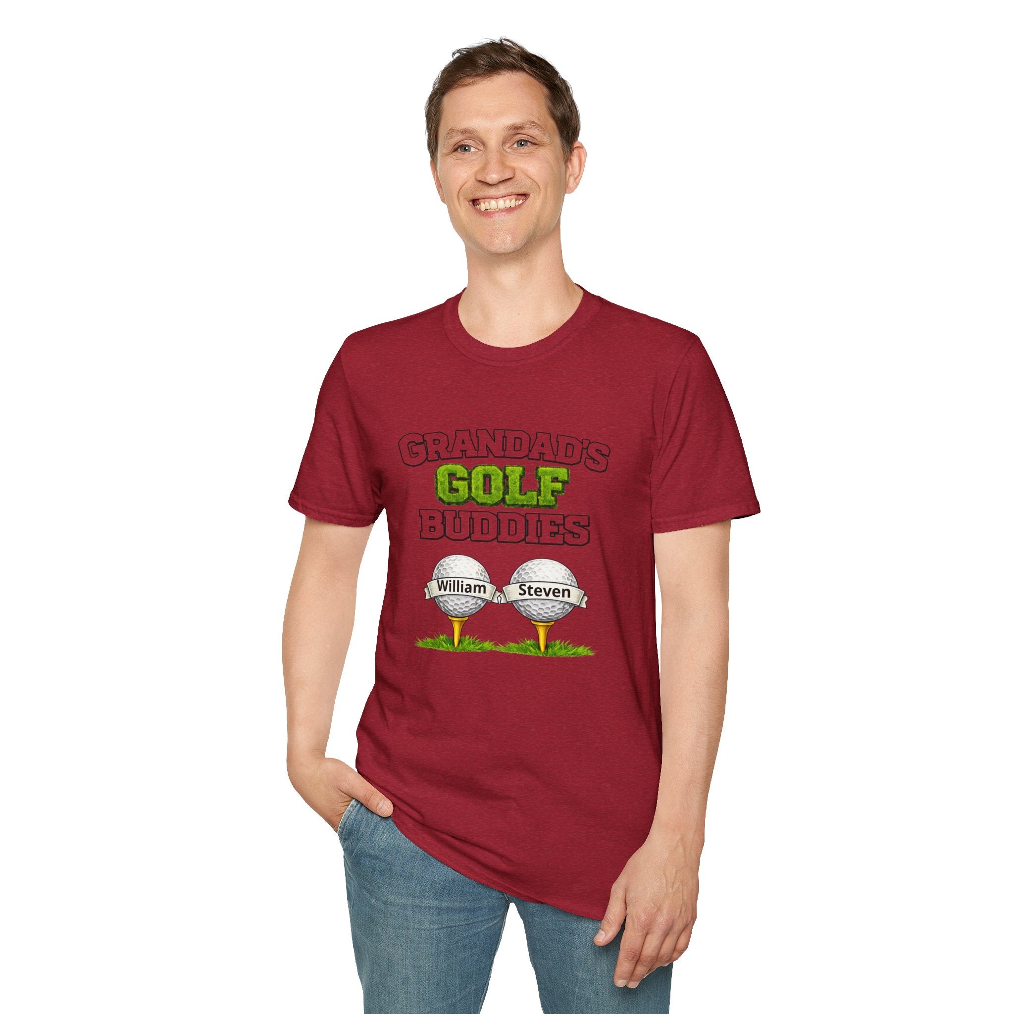 Grandad's Golf Buddies T-Shirt — Personalized Names Golf Tee
