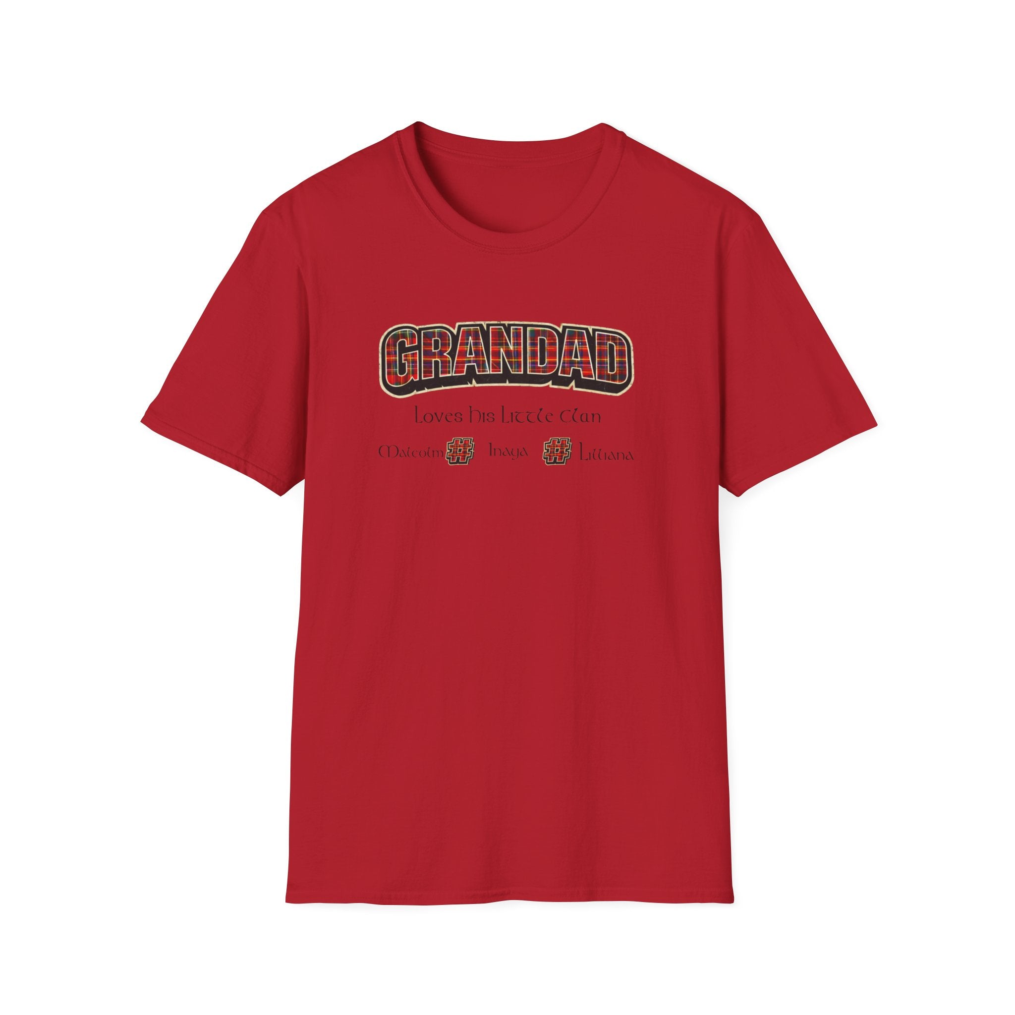 Grandad Plaid Family T-Shirt — "Loved by the Little Clan" Gift Tee