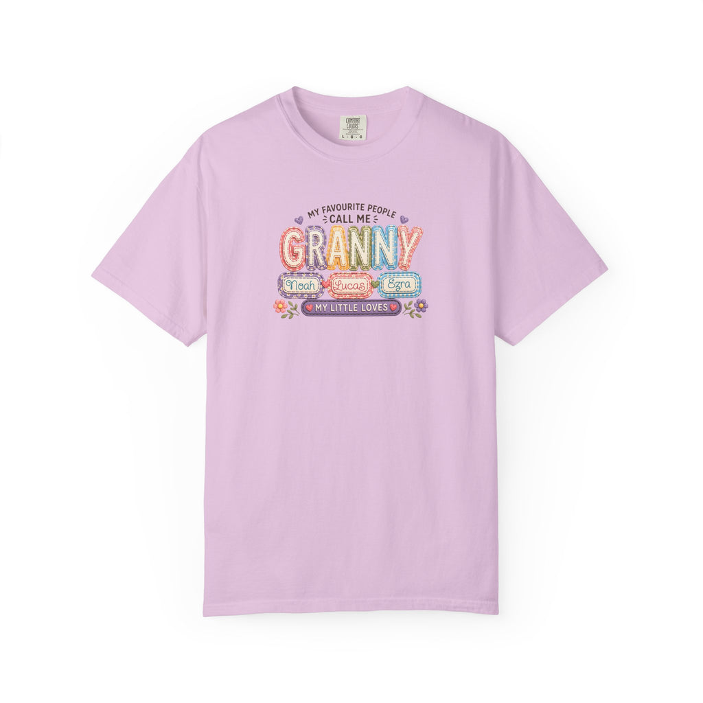Granny Floral Retro Tee — "My Favourite People Call Me Granny"