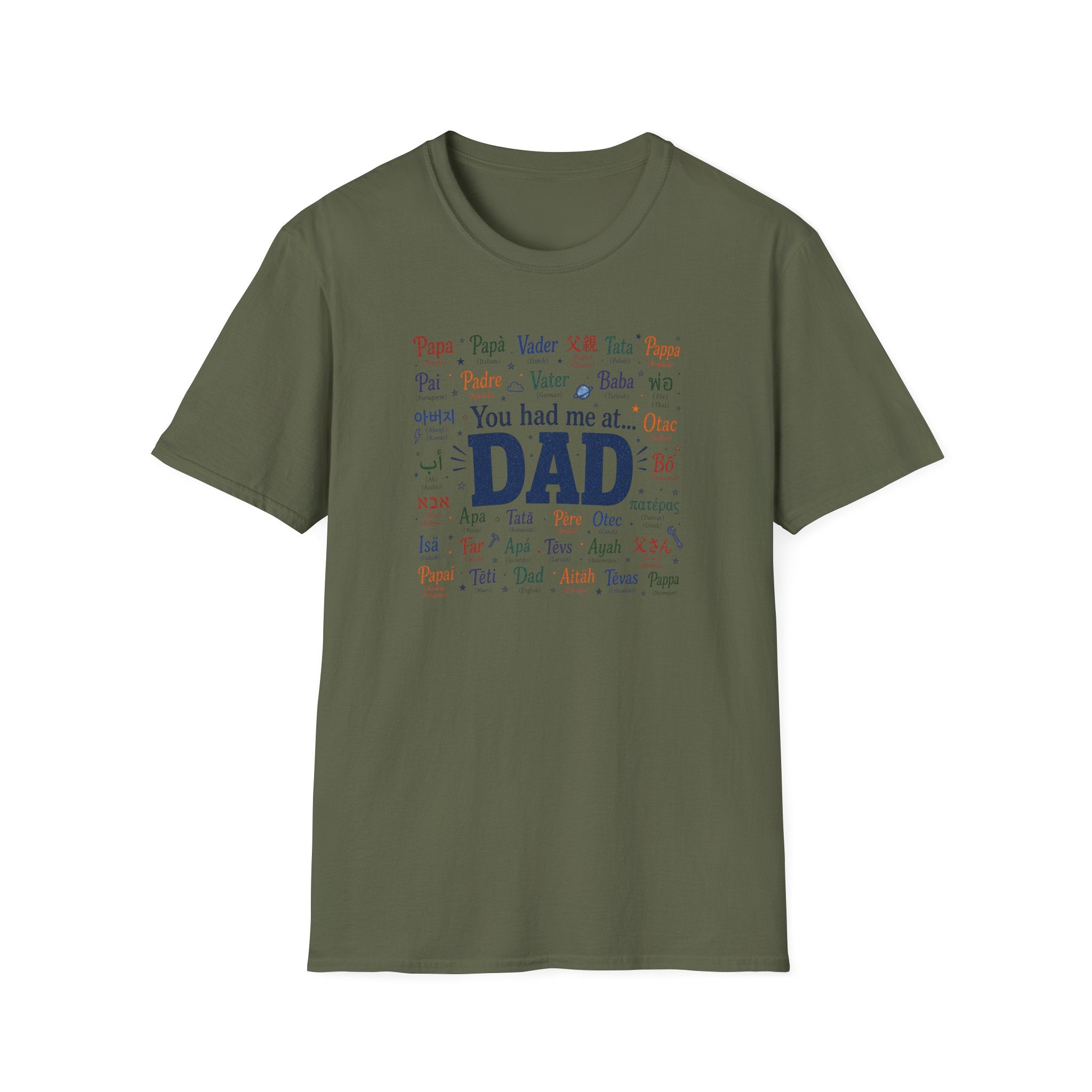 You Had Me At Dad T-Shirt — Fathers Day Gift Tee with 'Dad' Typography
