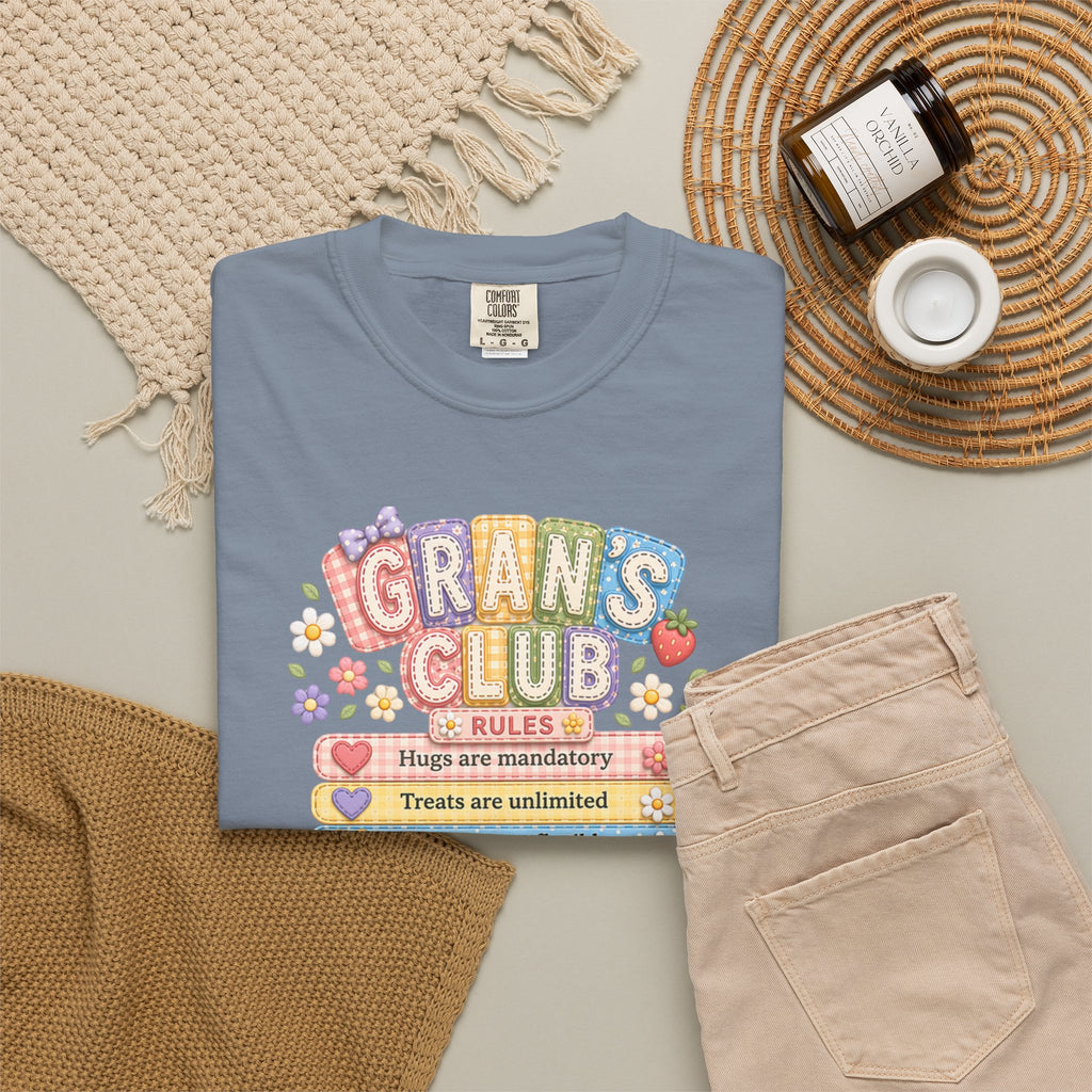 Grans Club Rules T-Shirt — Cute Floral Grandma Shirt, Funny Grandmother Gift for Mother's Day
