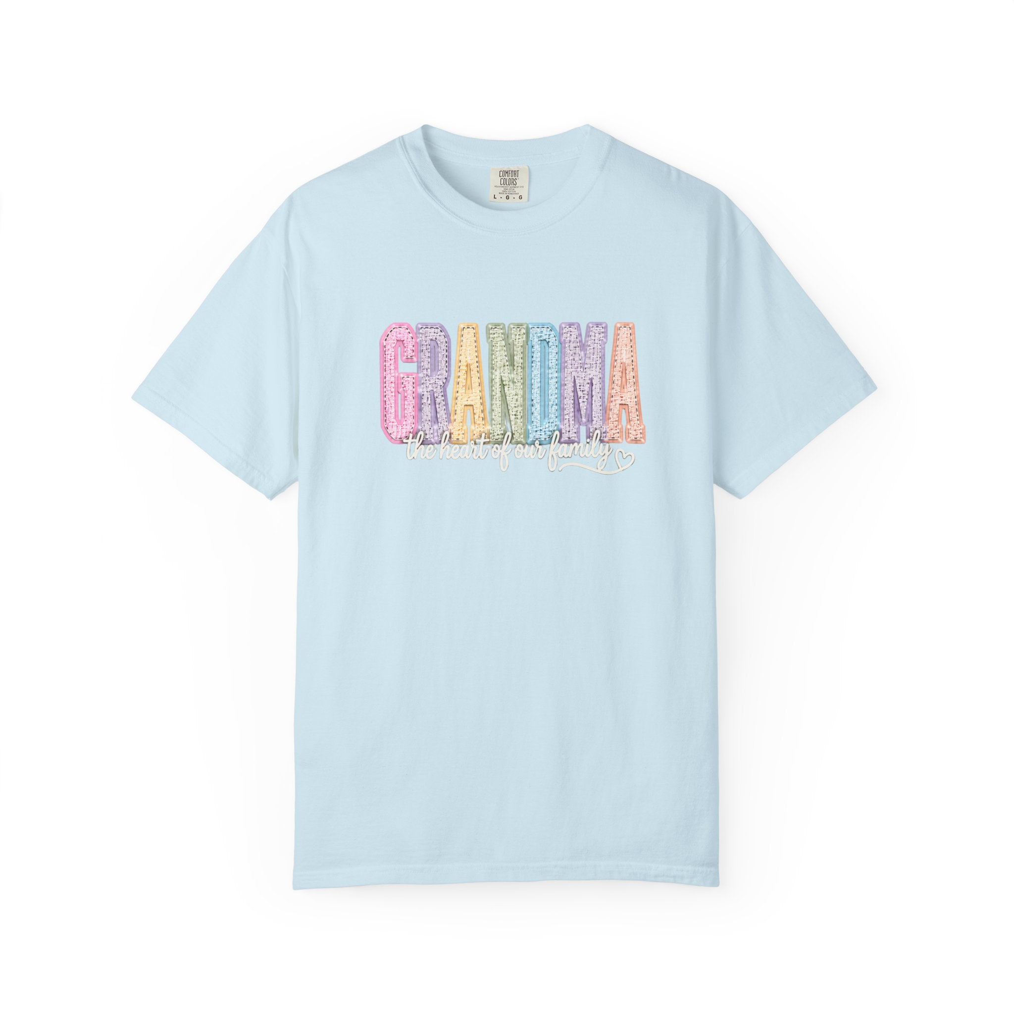 Grandma Floral Graphic T-Shirt — "Grandma, the heart of our family" Gift Tee