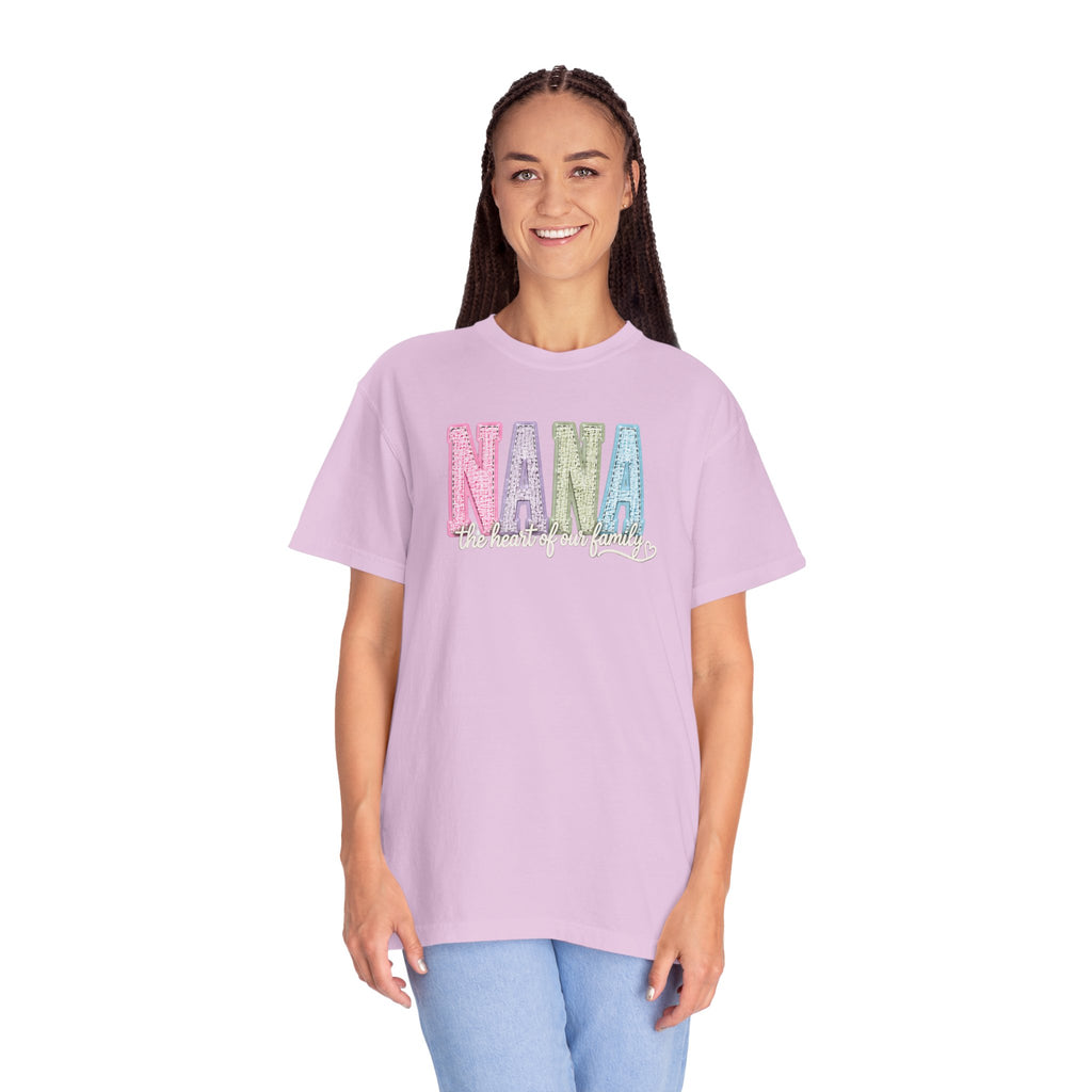 NANA Pastel Patchwork T-Shirt — "The Heart of Our Family" Gift