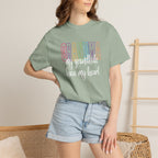 Grandma T-Shirt — "My Grandkids Have My Heart" Pastel Graphic Tee