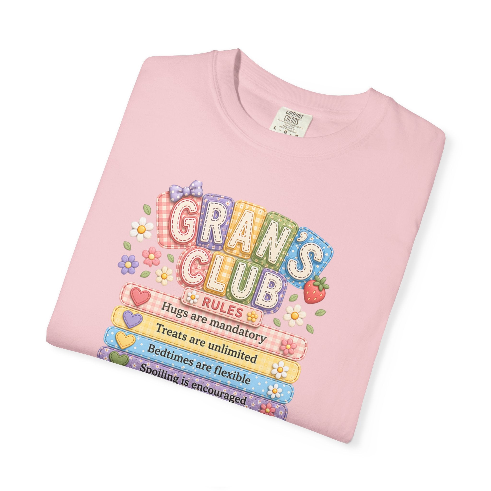 Grans Club Rules T-Shirt — Cute Floral Grandma Shirt, Funny Grandmother Gift for Mother's Day