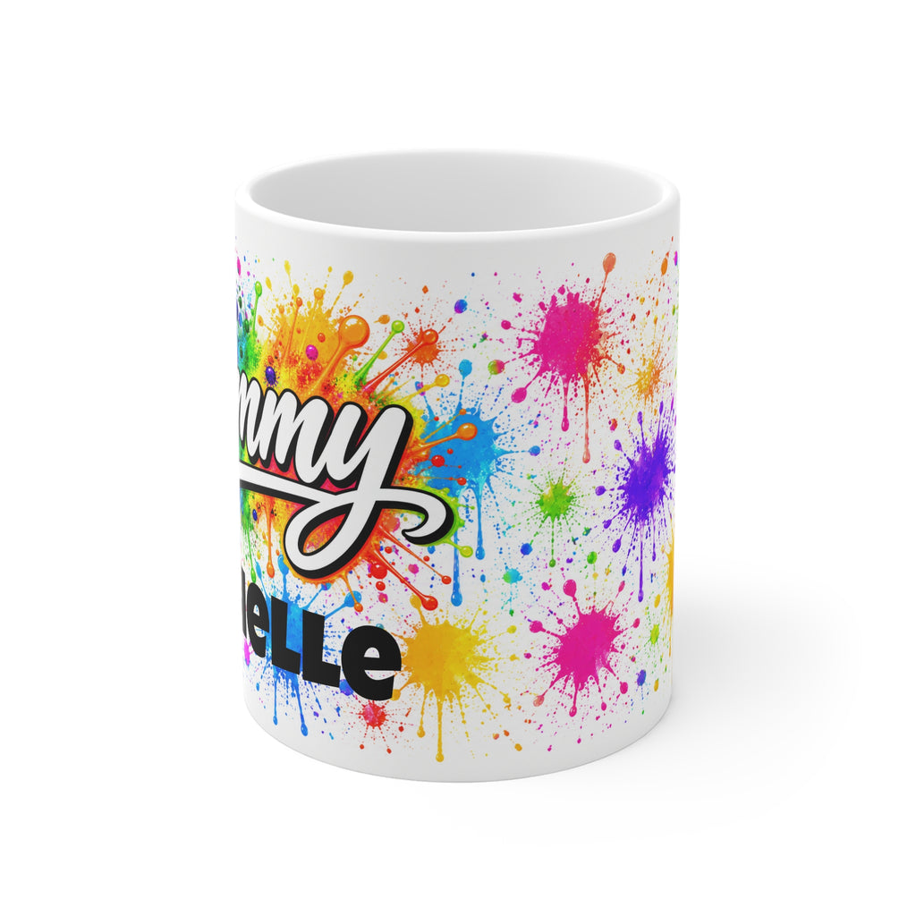 MUMMY - Colourful Paint Splatter Mug - Personalised