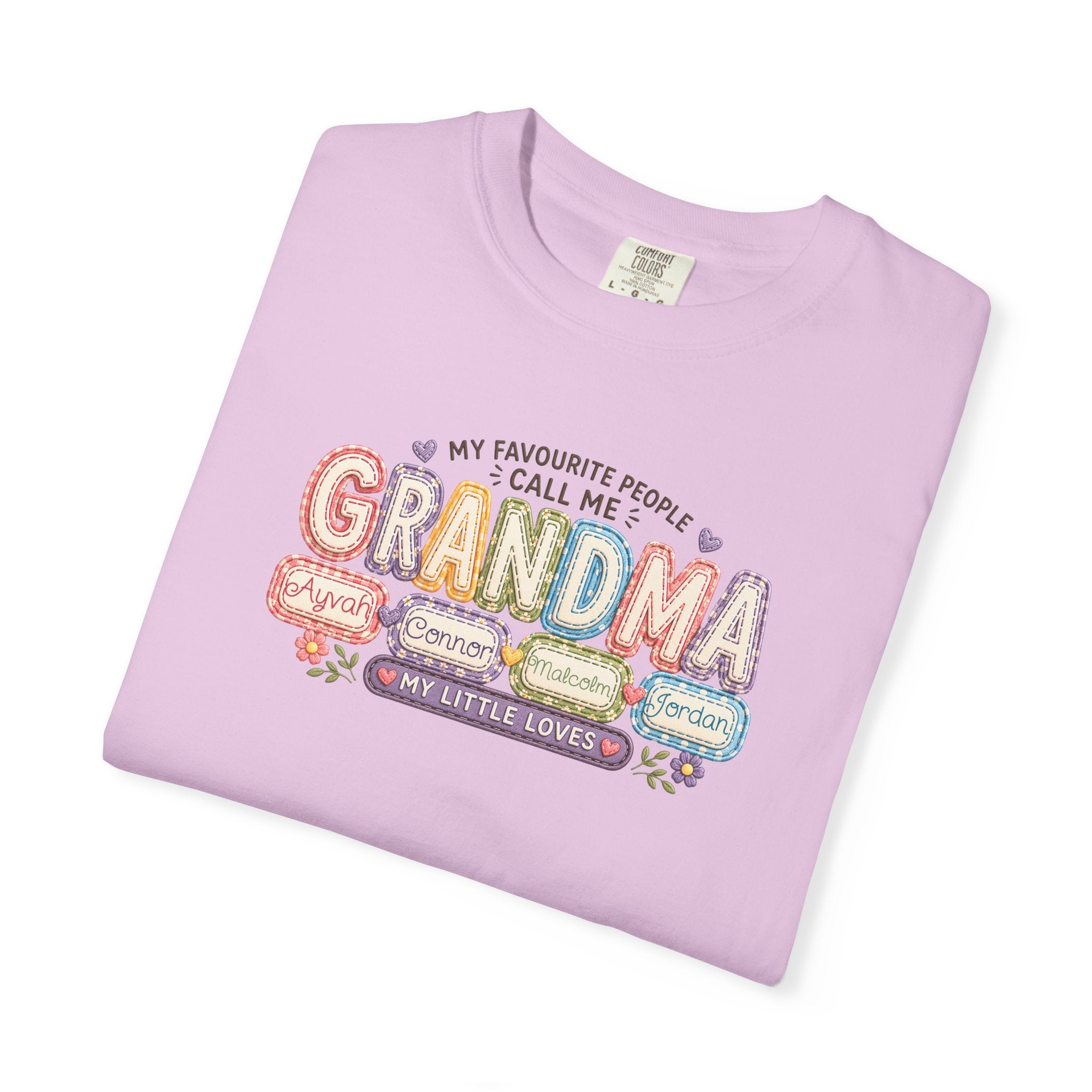 Grandma T-Shirt - My Favorite People Call Me Grandma (Cute Floral Retro Design)