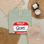 Hello My Name Is Gran T-Shirt – Funny Name Badge Tee for Grandmothers