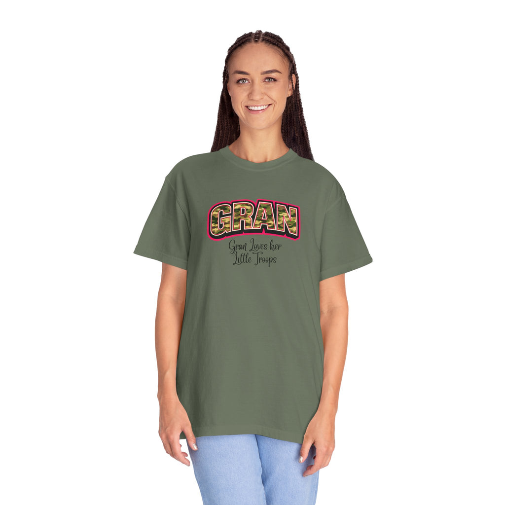 Gran Floral Graphic T-Shirt — "Gran Loves Her Little Troops" Gift Tee