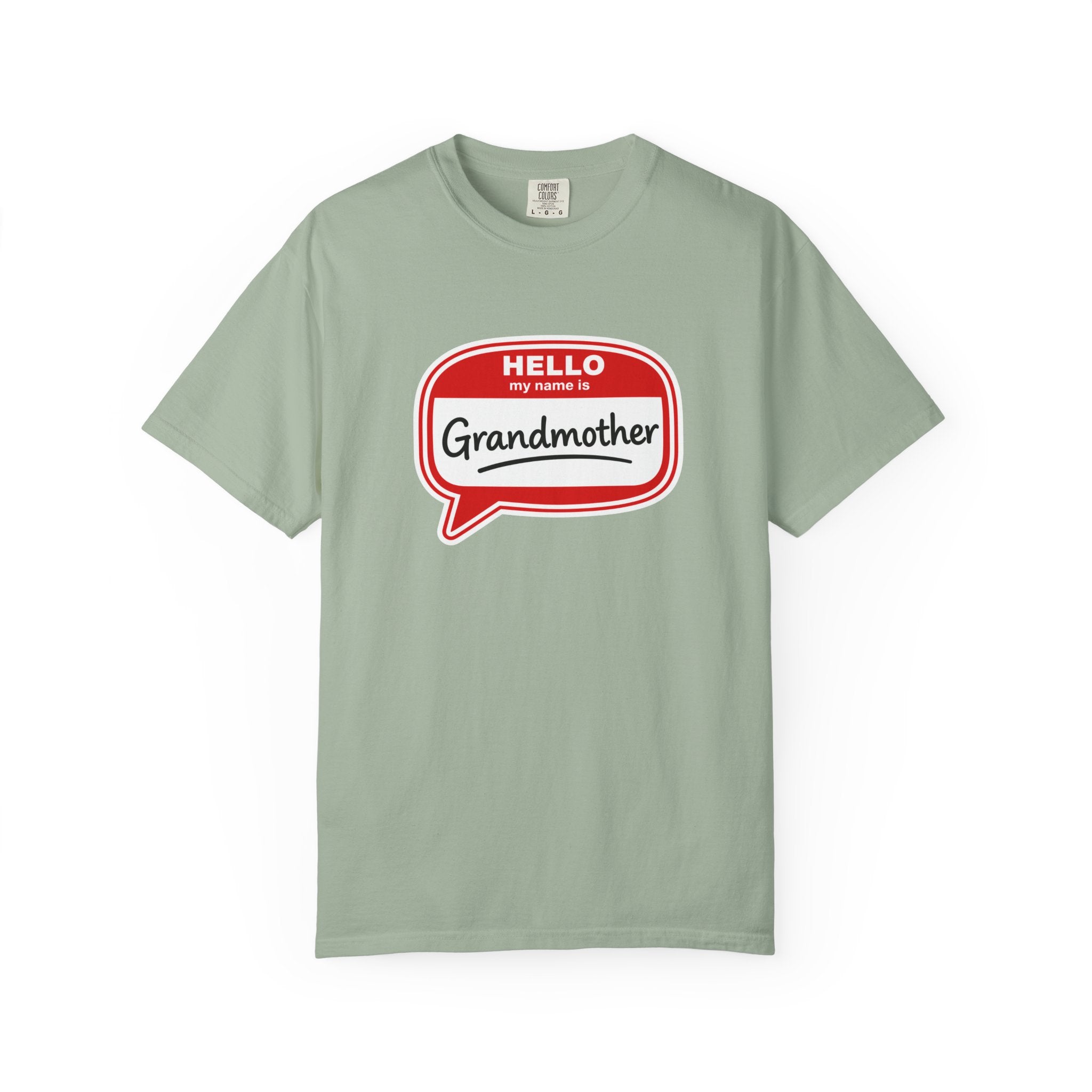 Hello My Name Is Grandmother T-Shirt - Retro Name Badge Tee for Moms & Grandmas