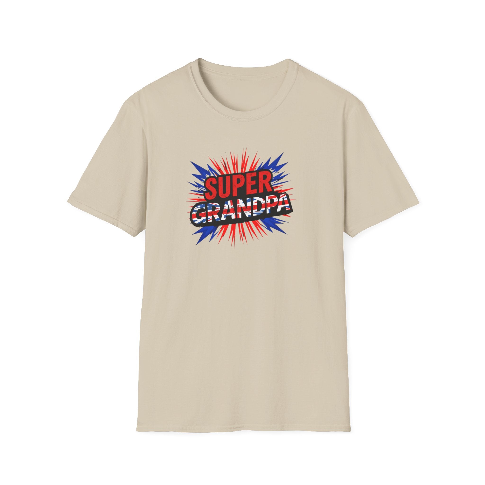 Super Grandpa T-Shirt Union Jack/England themed – Retro Comic Style Father’s Day Gift for Grandfathers