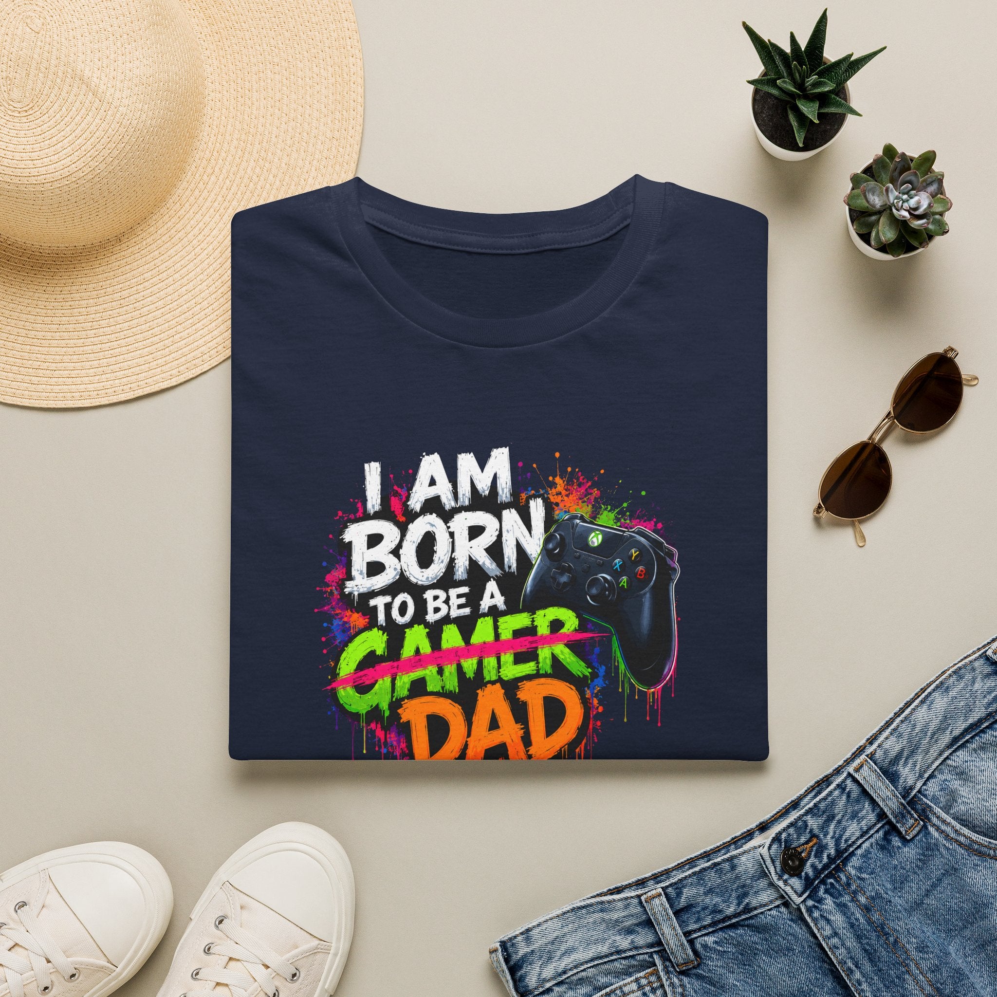 "I Am Born To Be A Gamer Dad" T‑Shirt