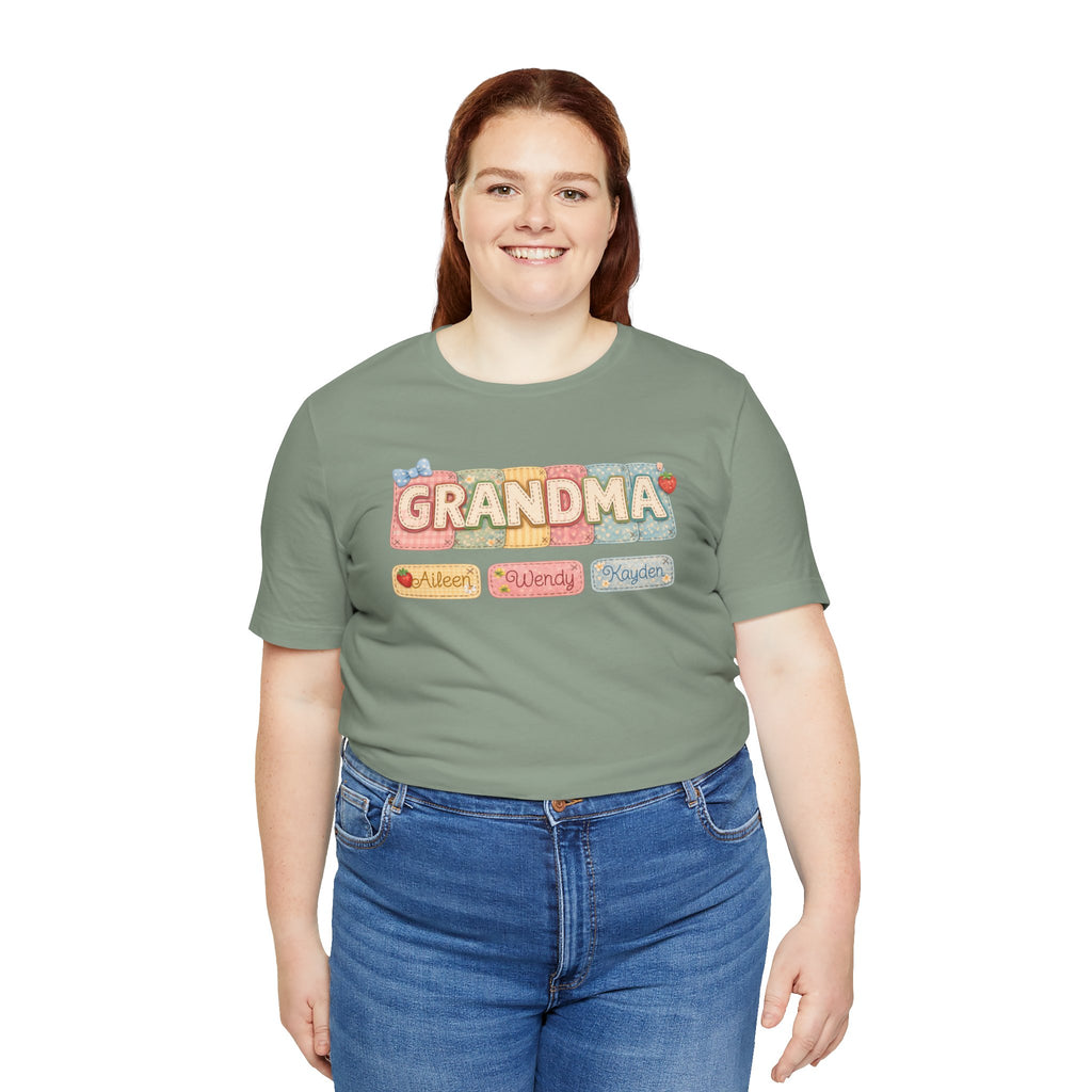 Grandma Floral Retro Tee — "Grandma" Names Design (Aileen • Wendy • Peyton)