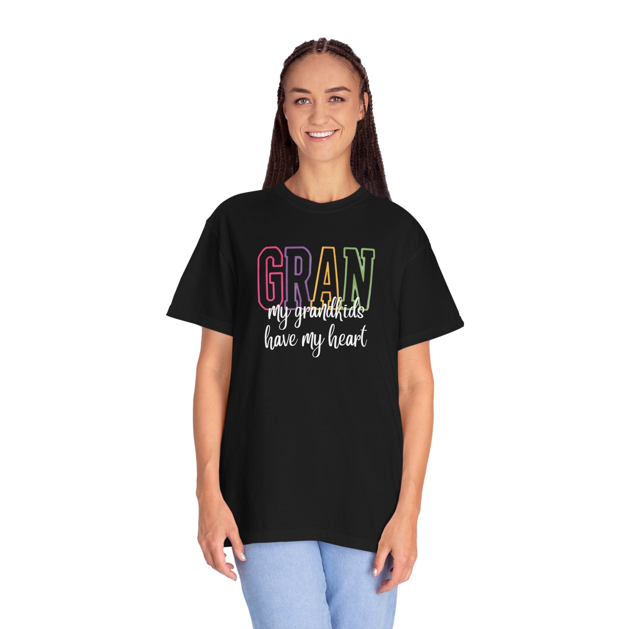T-Shirt — "Gran my grandkids have my heart" Pastel Graphic Grandma Tee