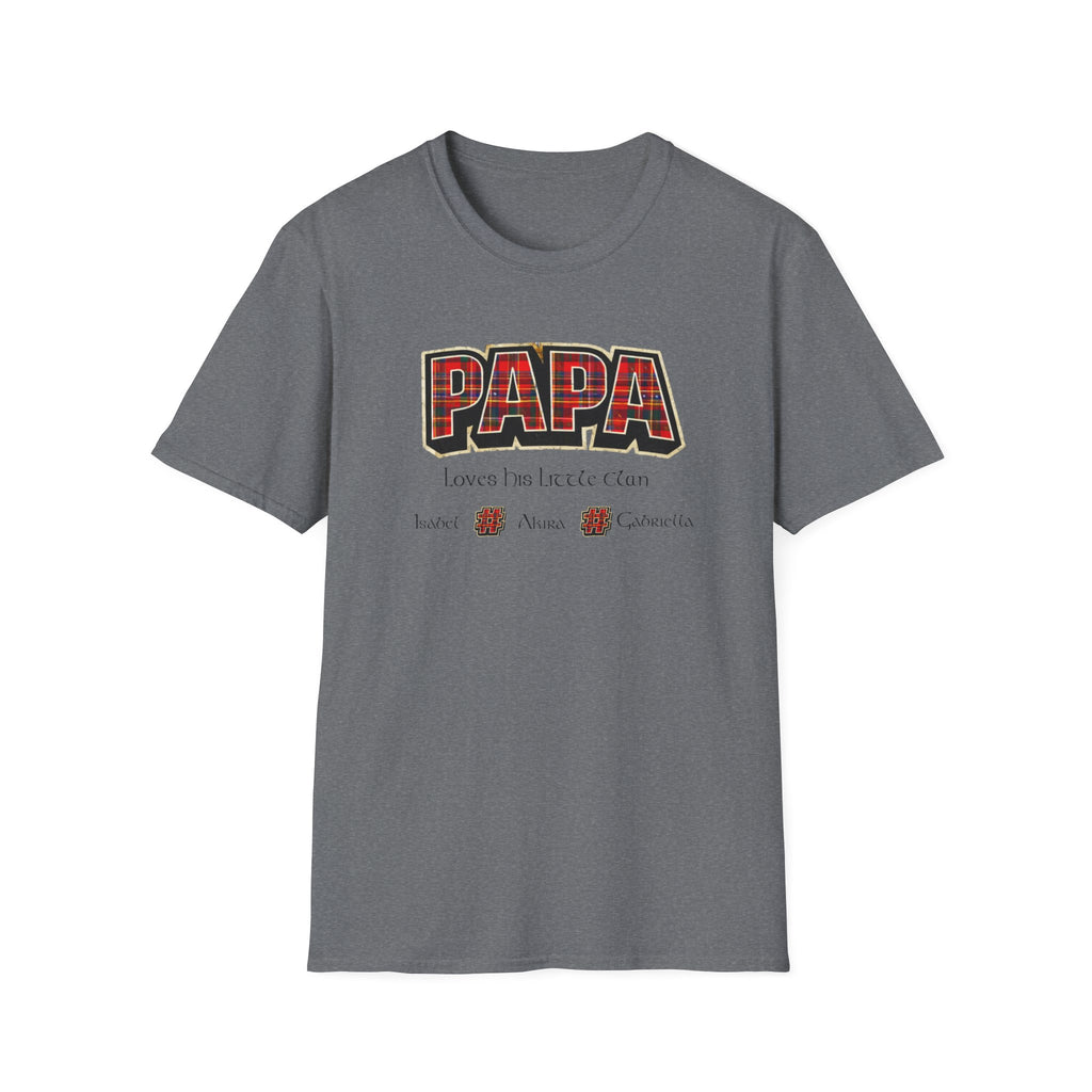 Papa Plaid T-Shirt – "Papa Loves his Little Clan" Grandfather Gift for Father's Day