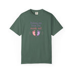 Pregnancy T-Shirt "Kicking Me From the Inside Out" — Cute Baby Footprint Maternity Tee