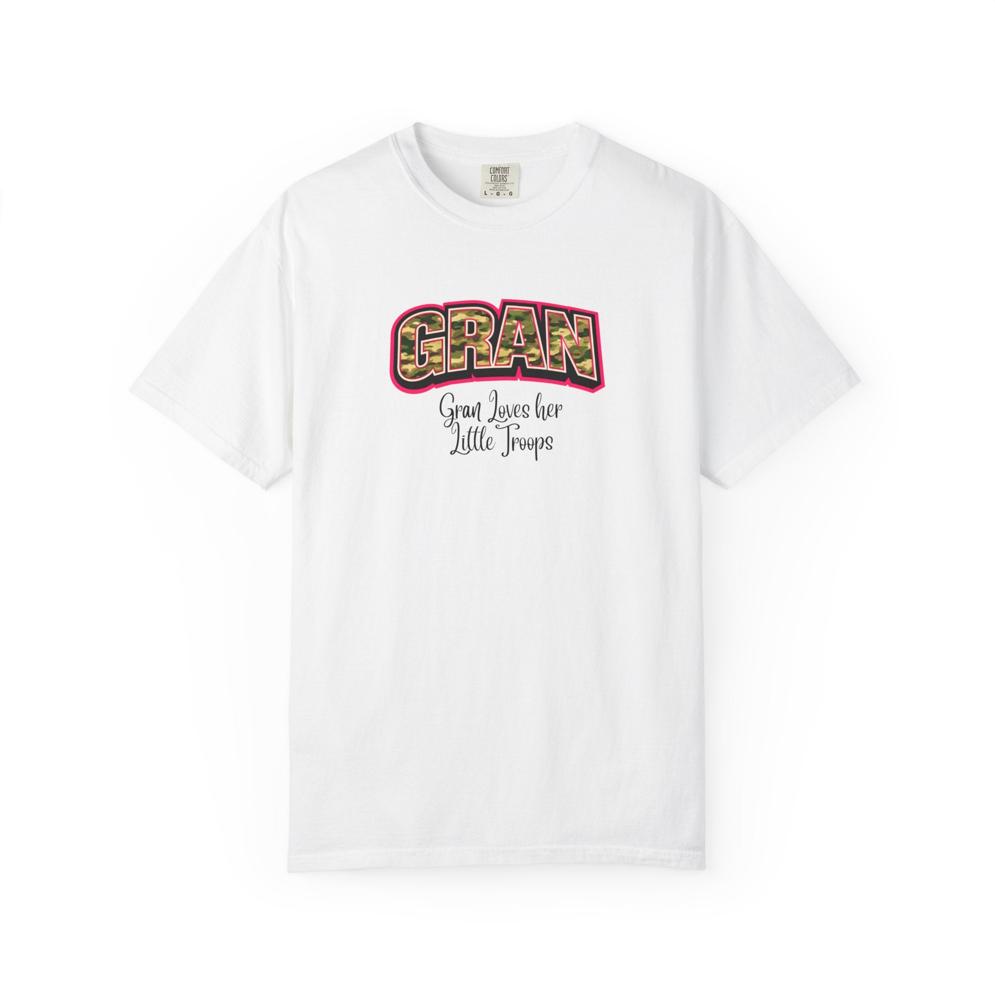 Gran Floral Graphic T-Shirt — "Gran Loves Her Little Troops" Gift Tee
