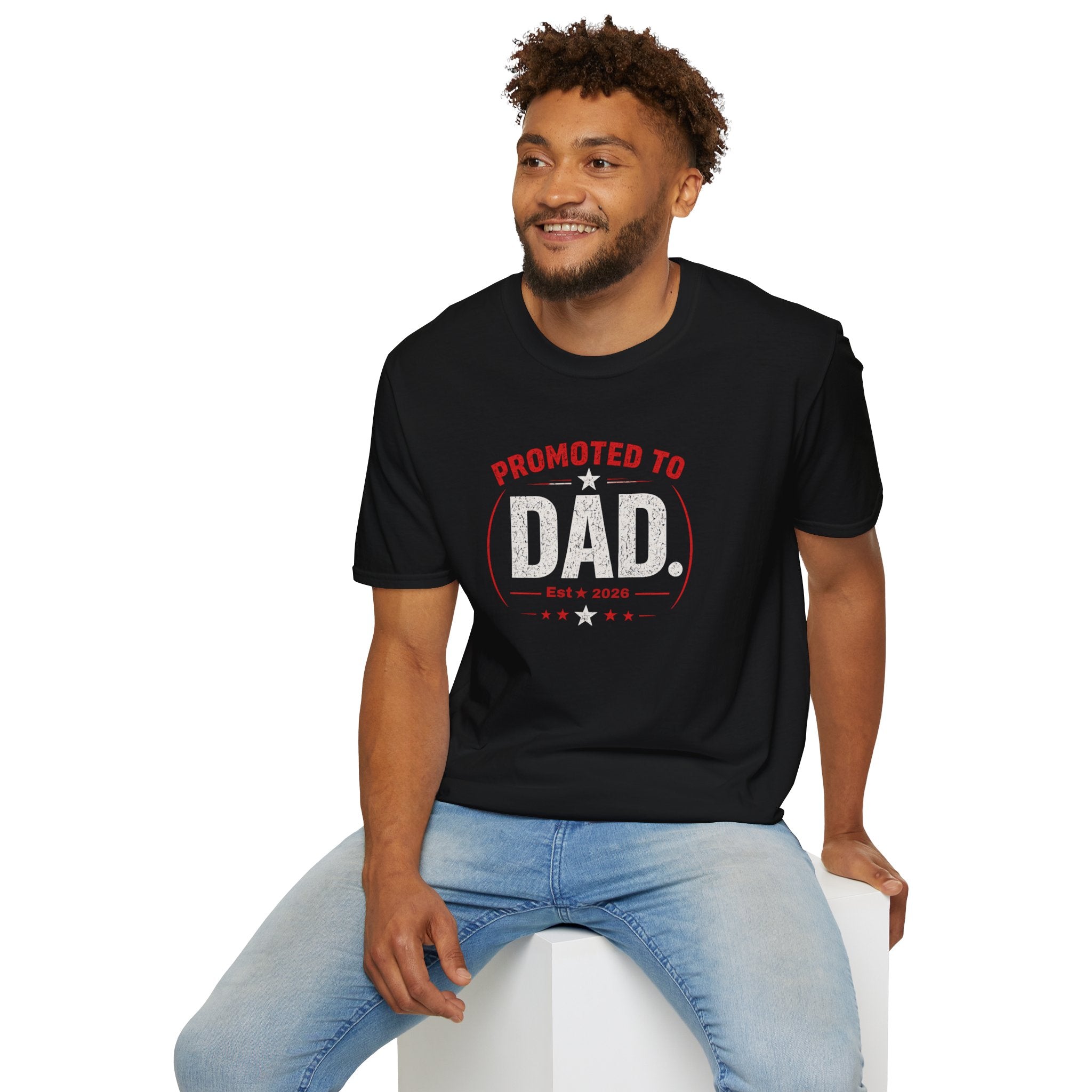 Promoted to Dad T-Shirt — New Dad Announcement Gift, Father’s Day Tee