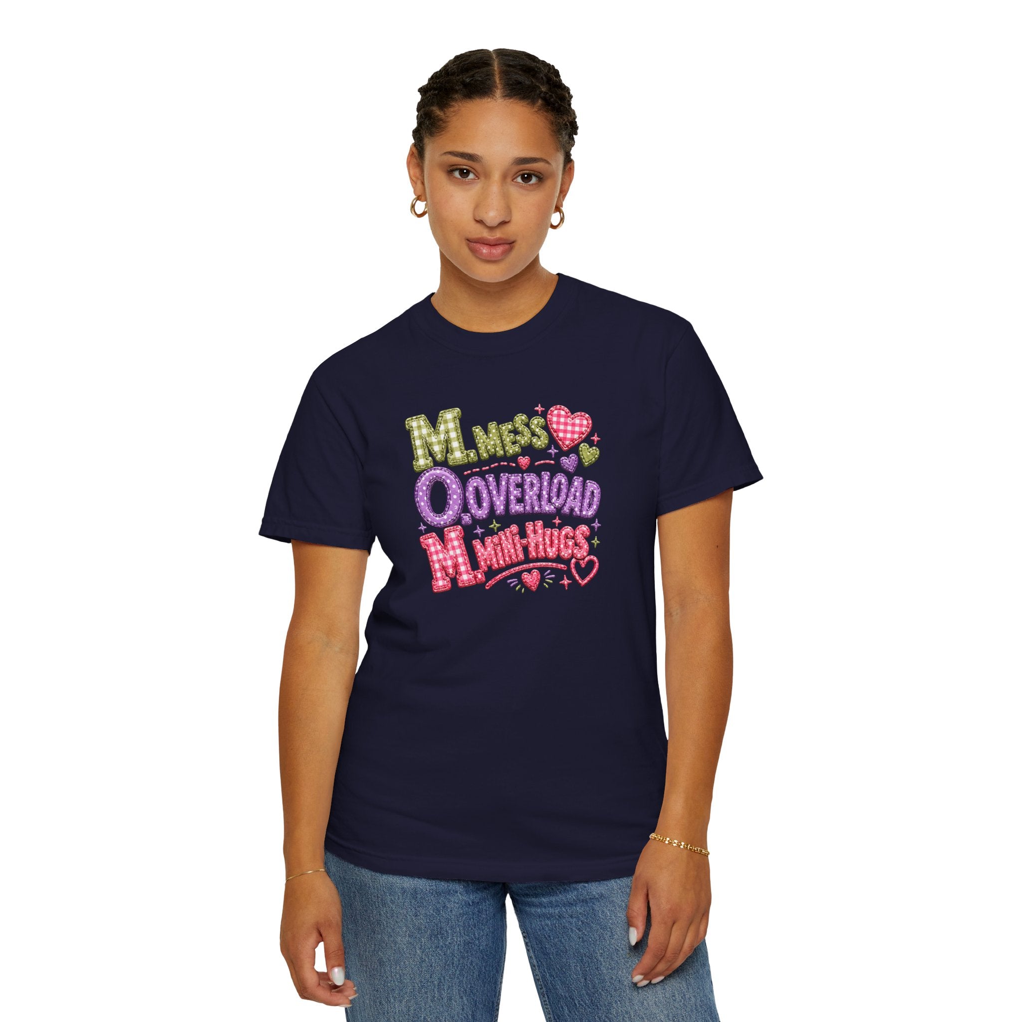 T‑Shirt — "Moms Overload Mini-Hugs" Cute Colorful Graphic Tee
