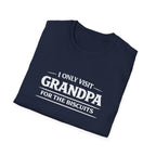 Grandpa Biscuits T-Shirt — "I Only Visit Grandpa For The Biscuits" Funny Family Tee