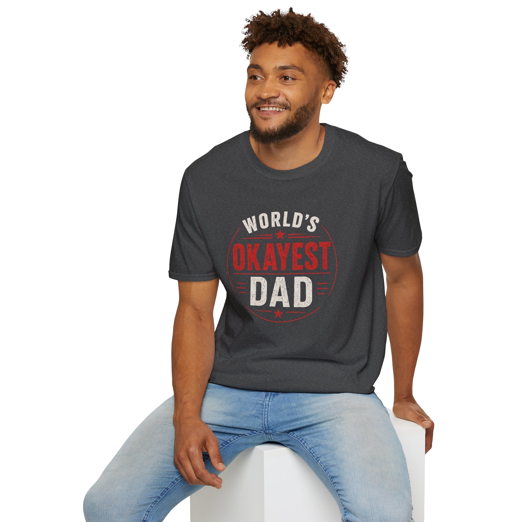 Funny "World's Okayest Dad" T-Shirt – Humorous Father's Day Gift