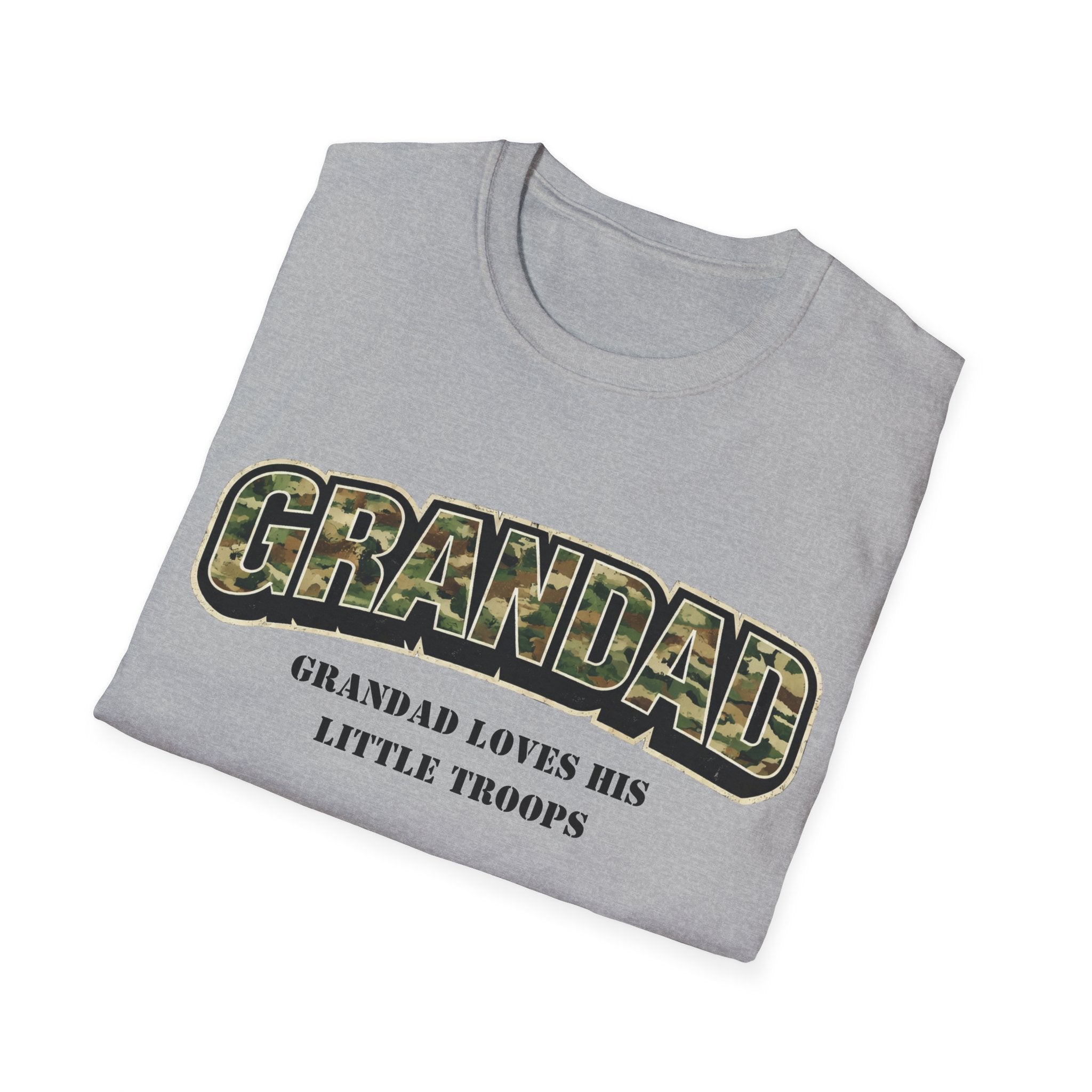 Grandad Camo T-Shirt — "Grandad Loves His Little Troops" Patriotic Grandpa Gift