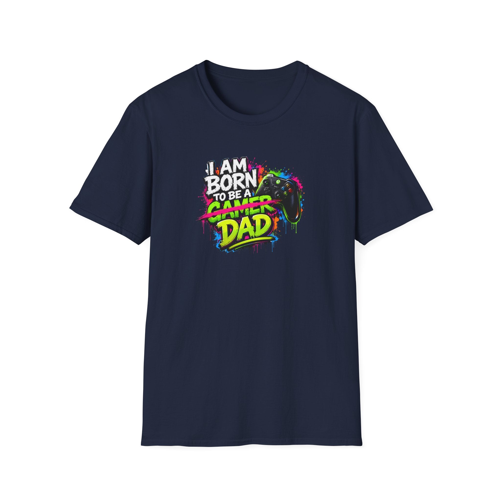 "I Am Born To Be A Gamer Dad" Neon T‑Shirt