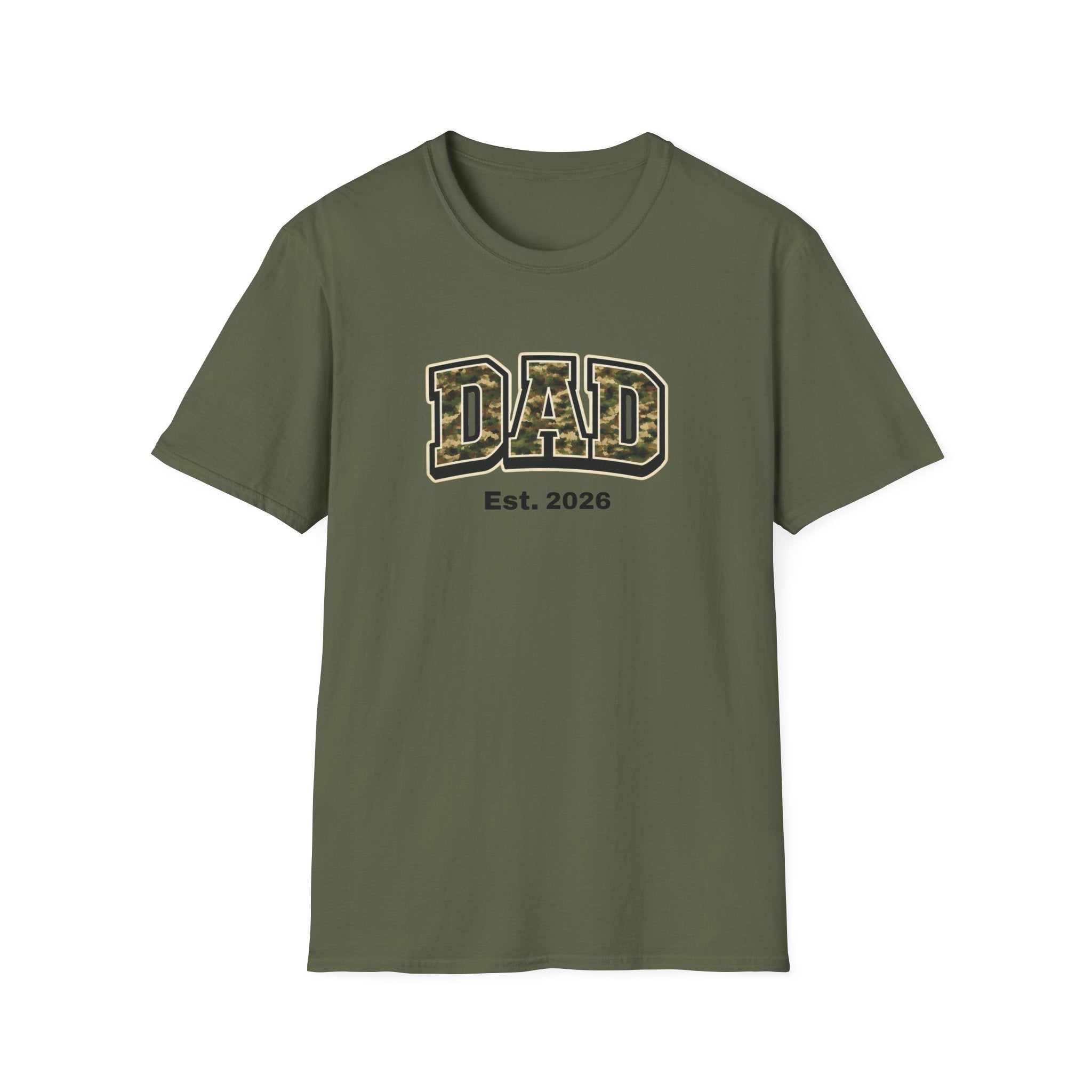 Dad Camo T‑Shirt – “DAD Est. 2026” Military Camo Father's Day Tee