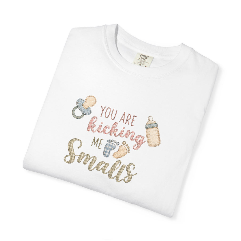 Kicking Me Smalls Baby Pregnancy Announcement T-Shirt