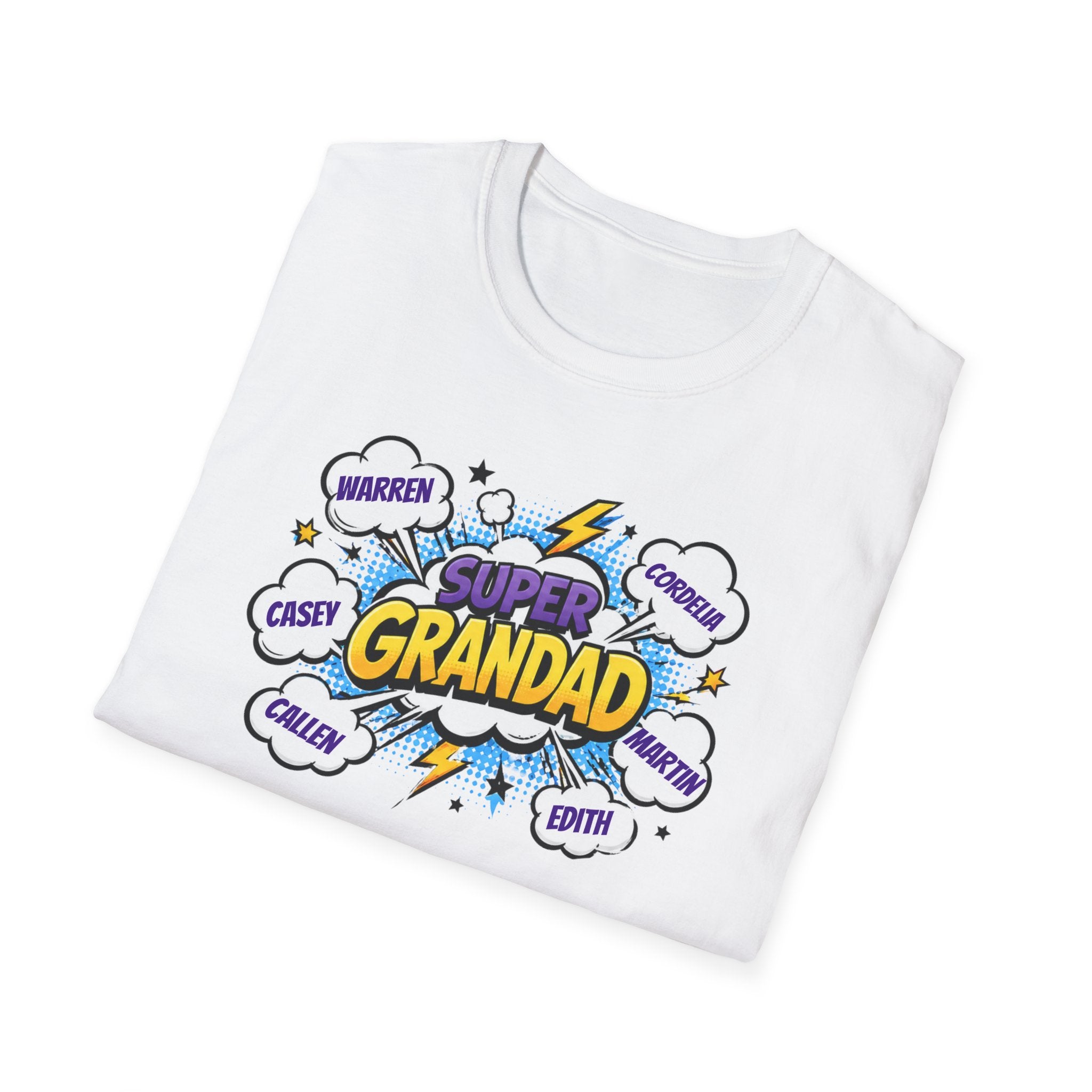 Super Grandad Comic-Style T‑Shirt — "Super Grandad" Graphic Tee, Father's Day & Grandparents Gift