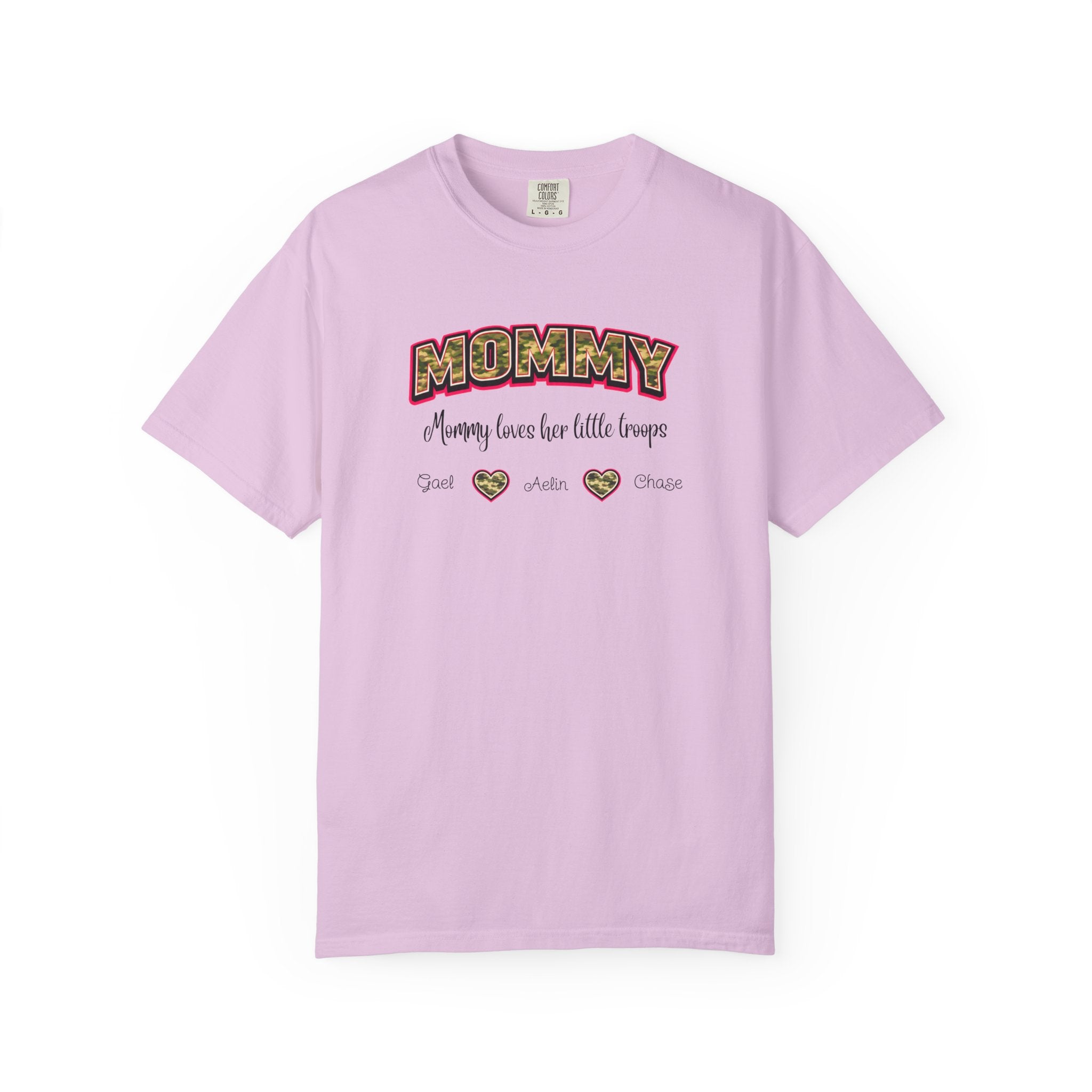 Mommy Camo Heart T-Shirt — "Mommy, I am here for little forever" Mother's Day Tee