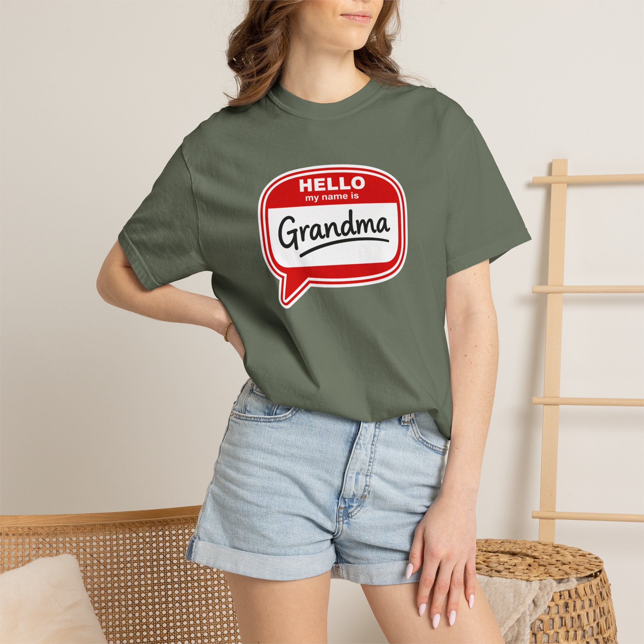 Hello My Name Is Grandma T-Shirt — Funny Grandma Name Tag Tee