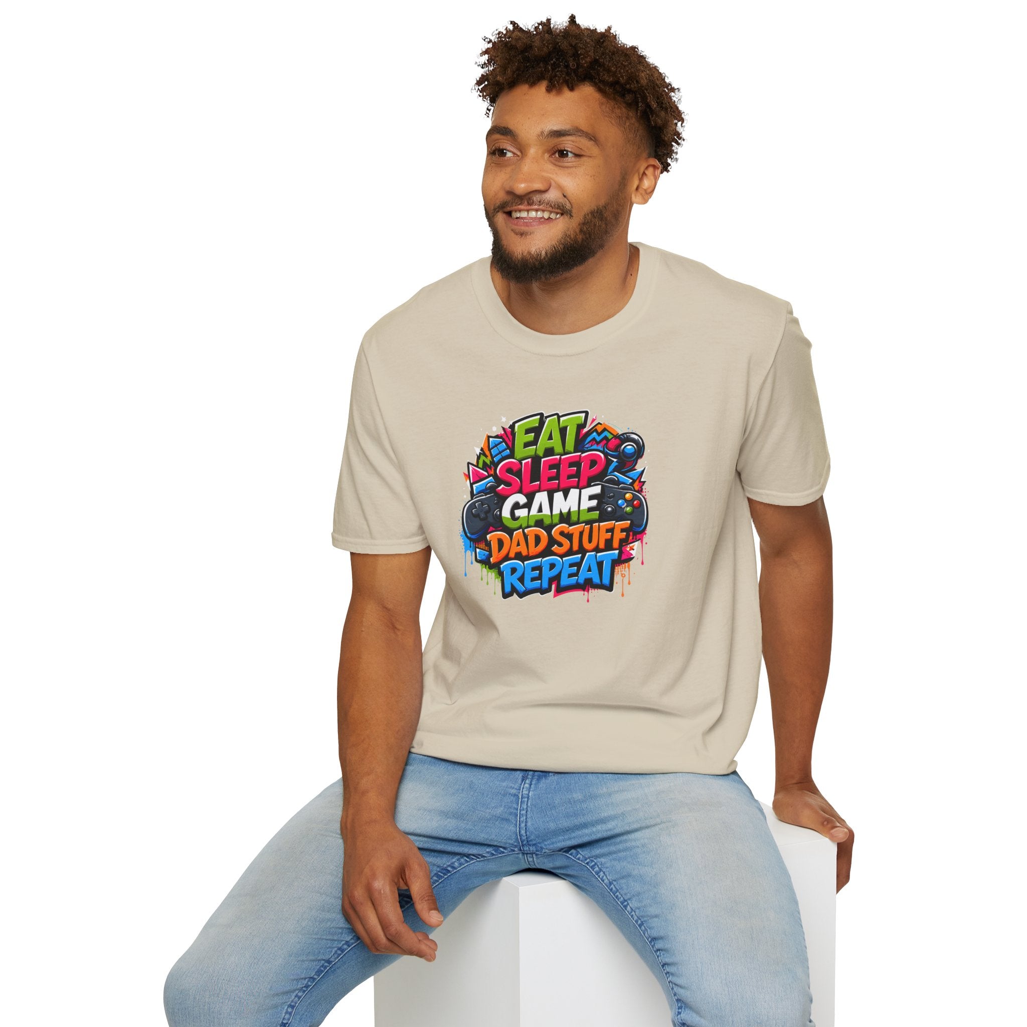 Eat Sleep Game Dad Stuff Repeat T-Shirt