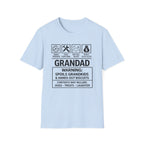 Grandad Warning T-Shirt — 'Warning: Spoils Grandkids & Hands Out Biscuits' Funny Grandpa Shirt