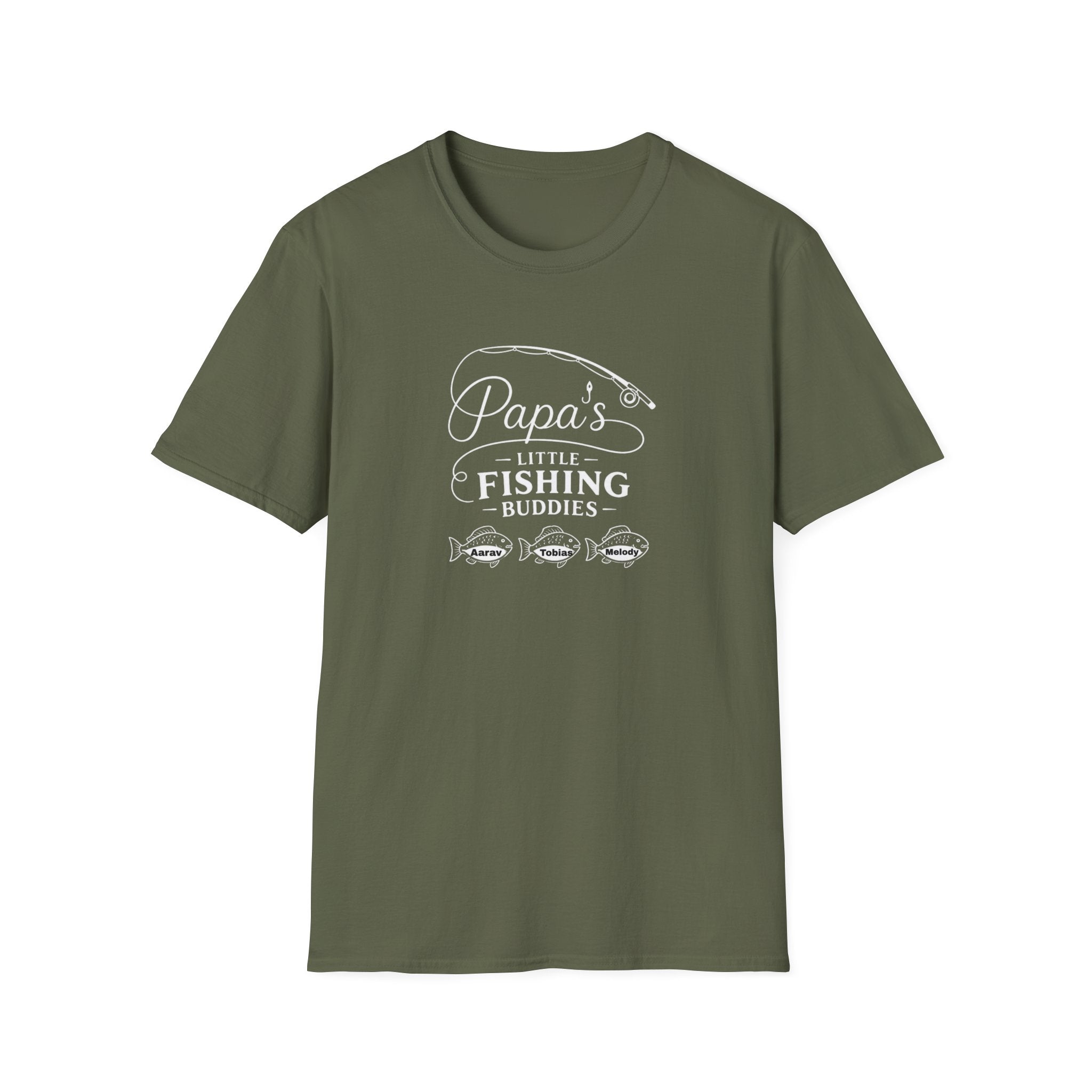 Papa's Little Fishing Buddies T-Shirt — Fathers Day Fishing Tee