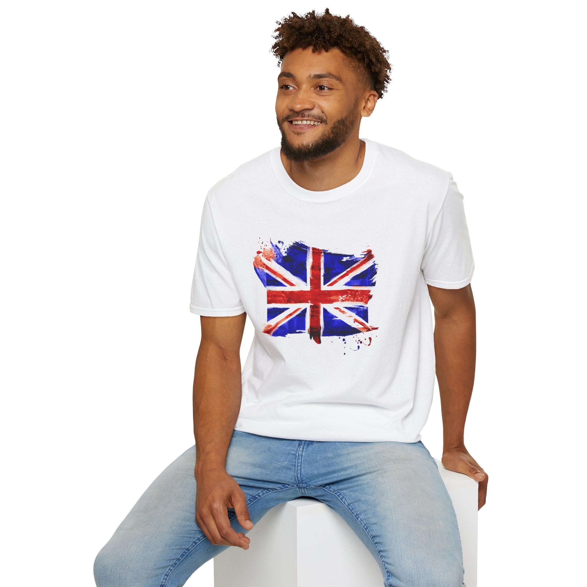 Union Jack Paint Brush UK Flag T-Shirt — British Pride Graphic Tee