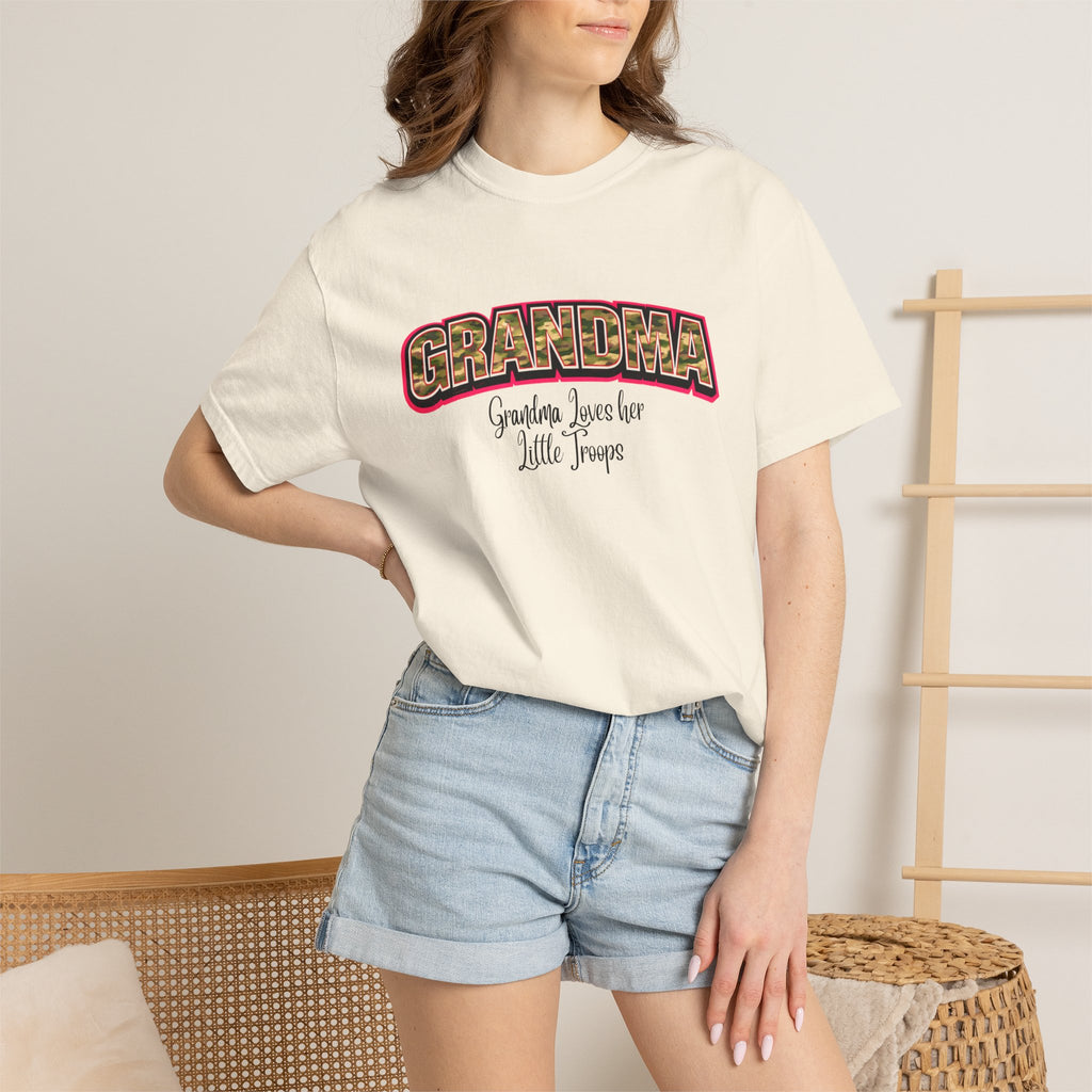 Grandma Floral Retro Tee — "Grandma: Grandkids Love Her a Little Teacup"