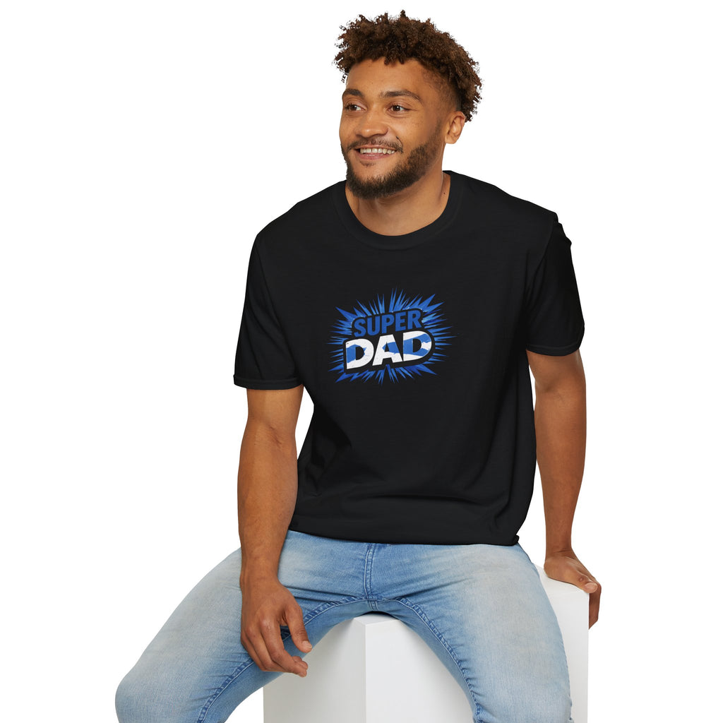 Super Dad T-Shirt — Scotland Flag themed Comic-Style Father's Day Gift