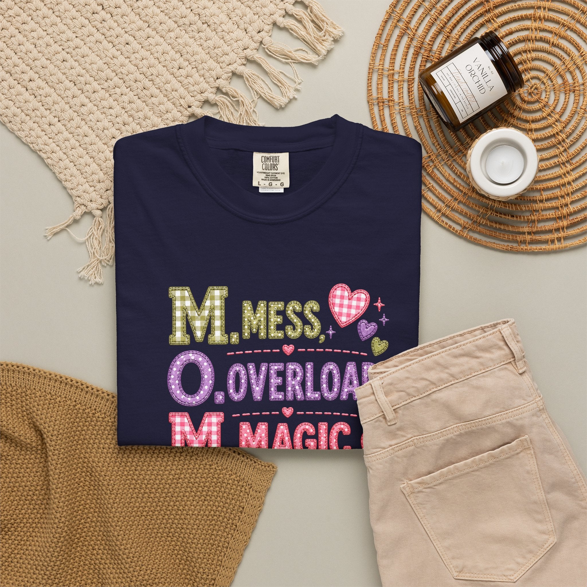 M.O.M. Graphic Tee — "Mess Overload Magic" Cute Mom Shirt
