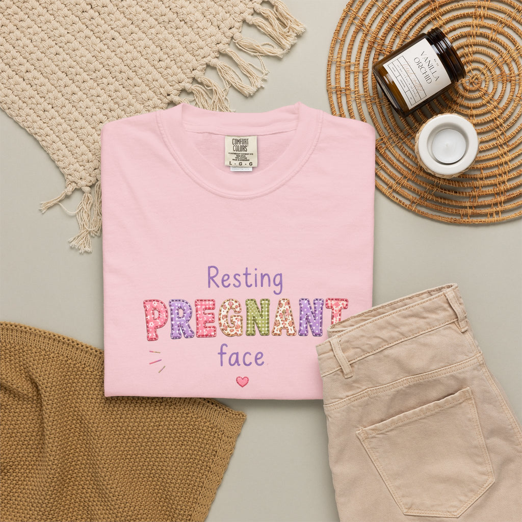 Pregnant Face T-Shirt — "Resting Pregnant Face" Cute Maternity Tee