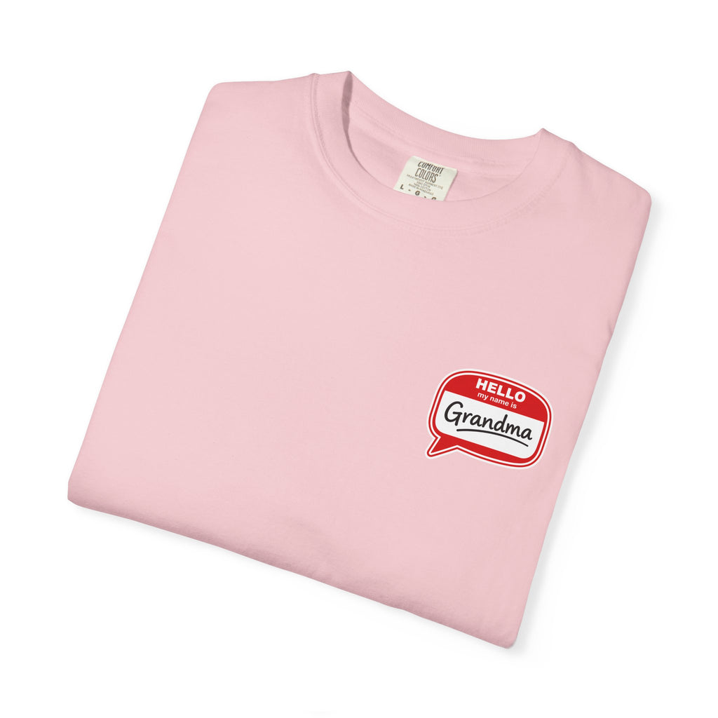 Hello Grandma Name Tag T-Shirt — Funny Retro "Hello, My Name Is Grandma" Tee