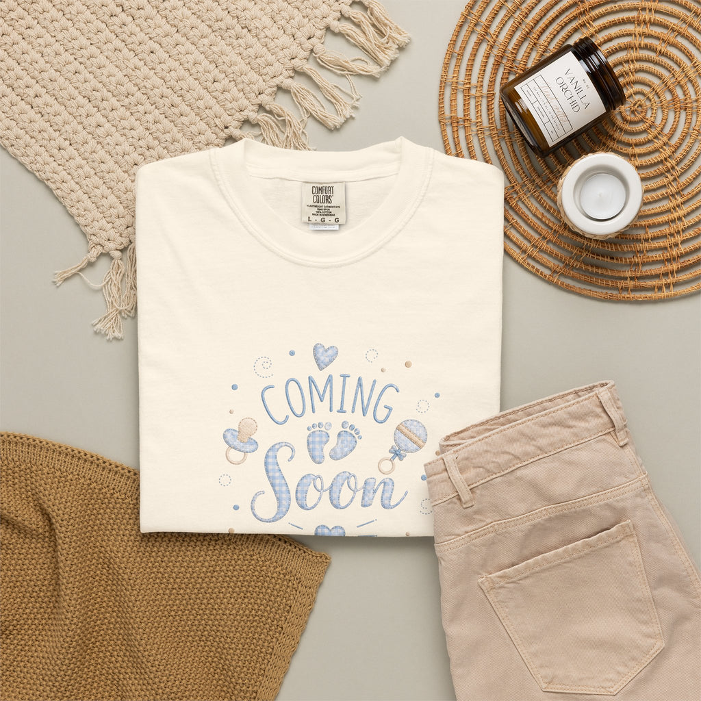 Coming Soon Baby T-Shirt — Gender Reveal Pregnancy Announcement Tee
